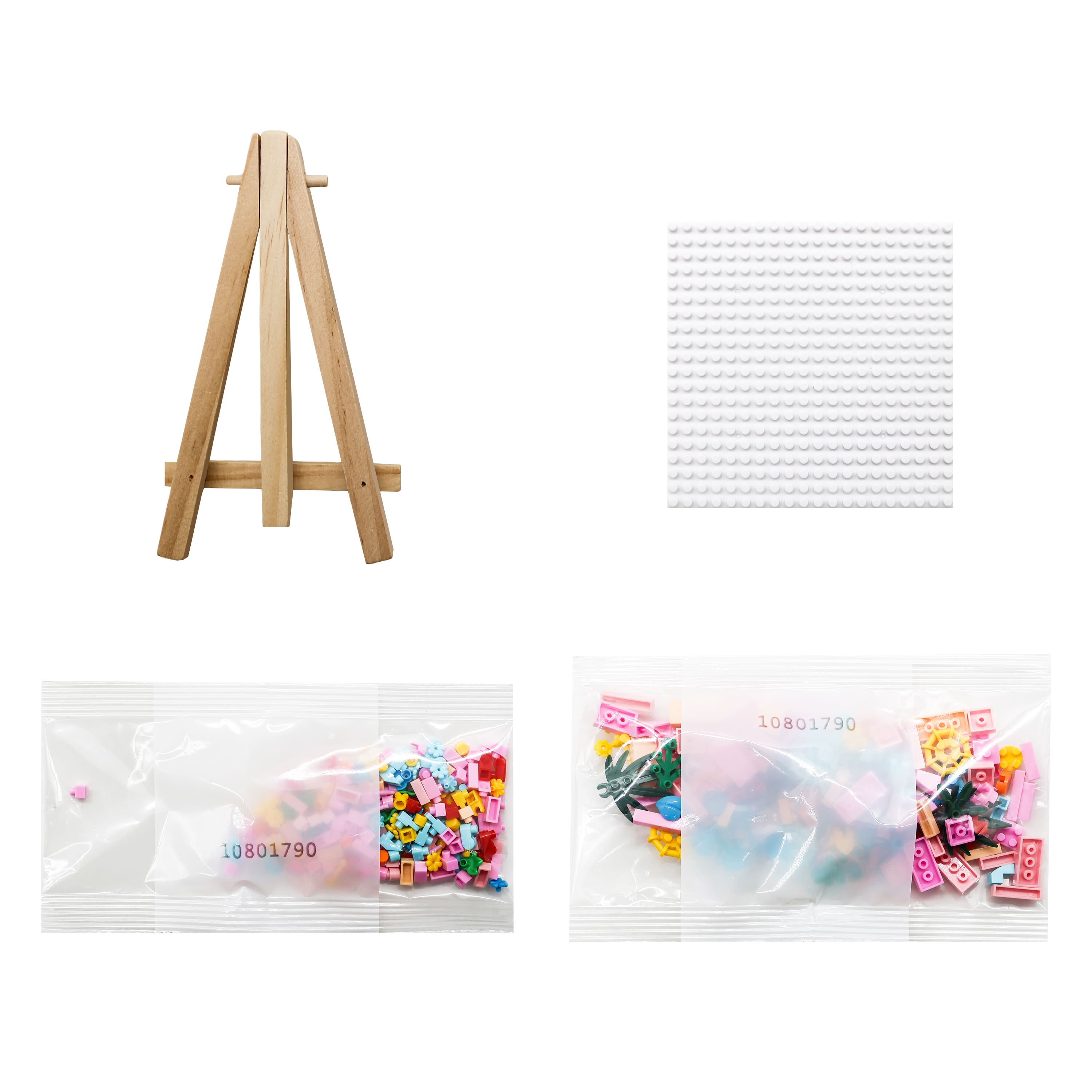 Multicolor Floral Brick Art Kit with Wooden Easel by Make Market®