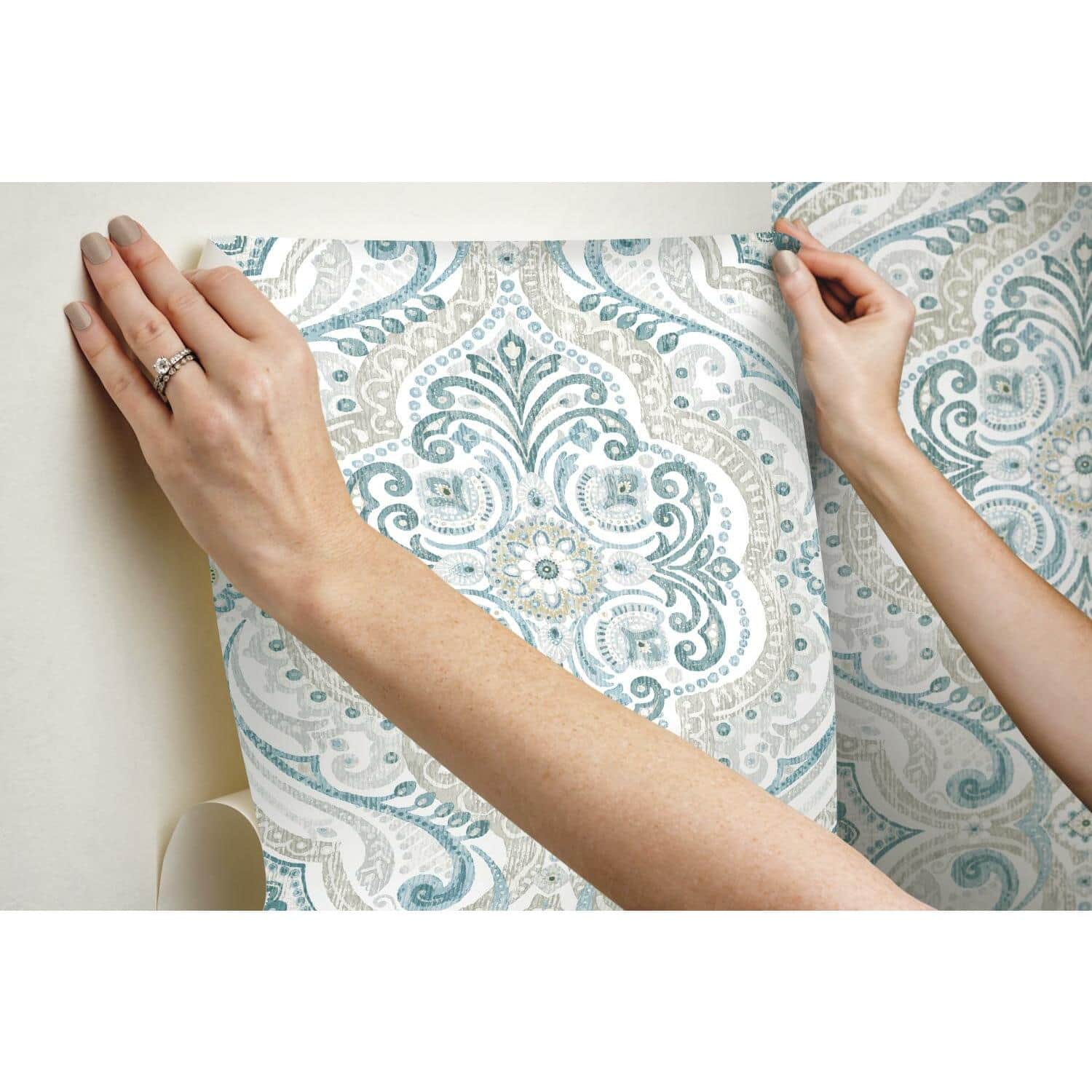 RoomMates Bohemian Damask Peel & Stick Wallpaper