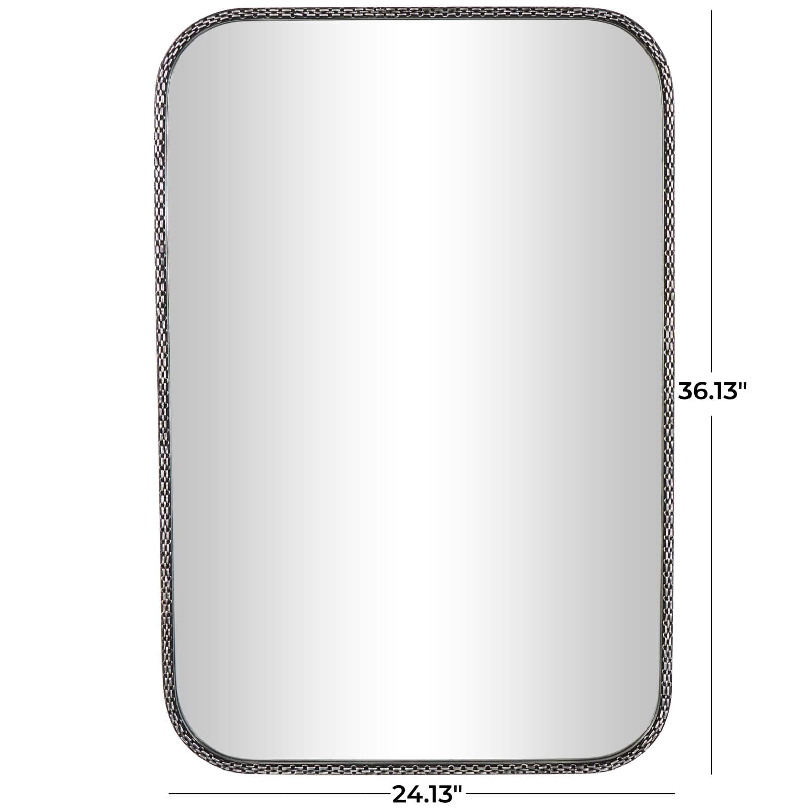 36" Silver Chain Link Framed Wall Mirror