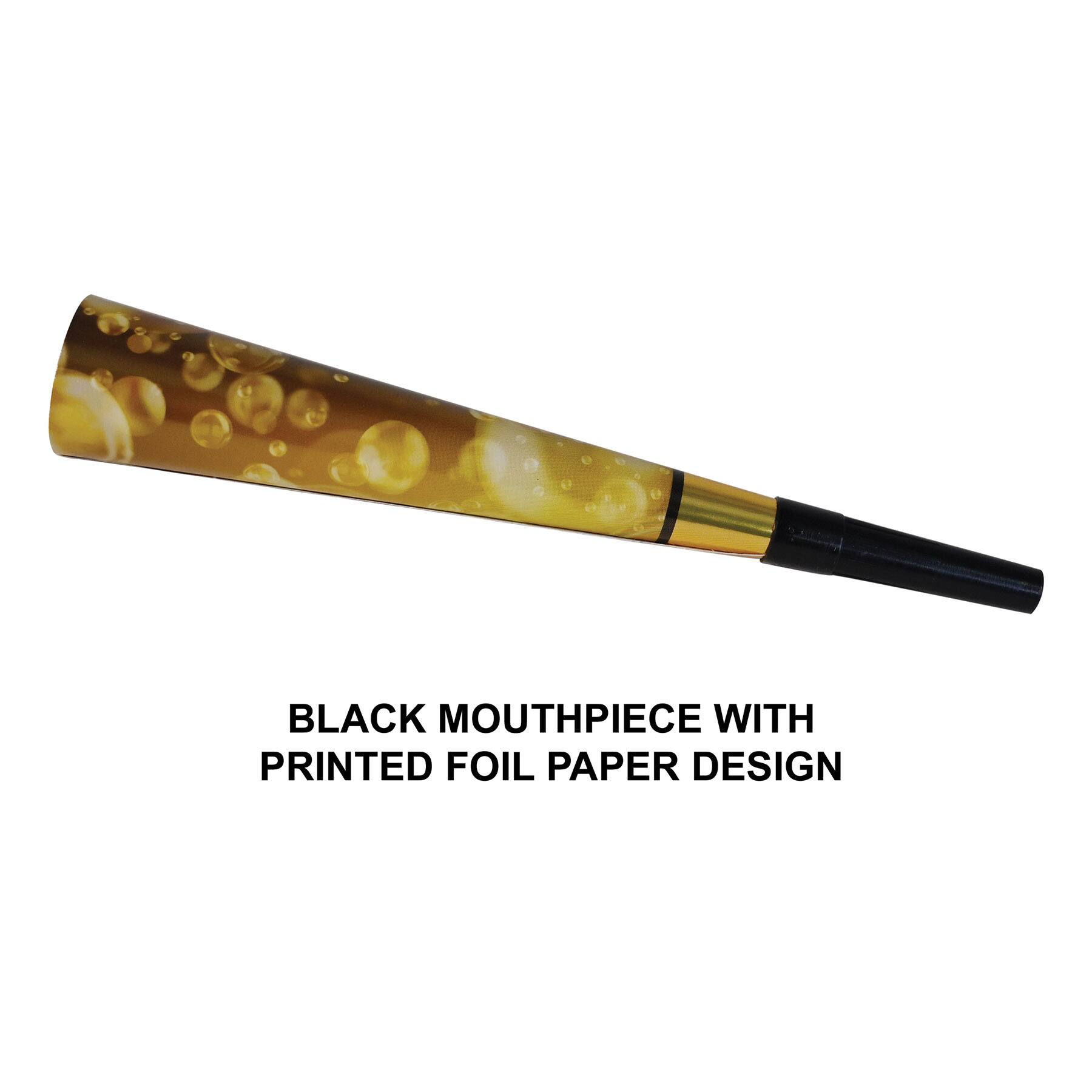 Beistle 9" Champagne New Year Horns, 100ct.