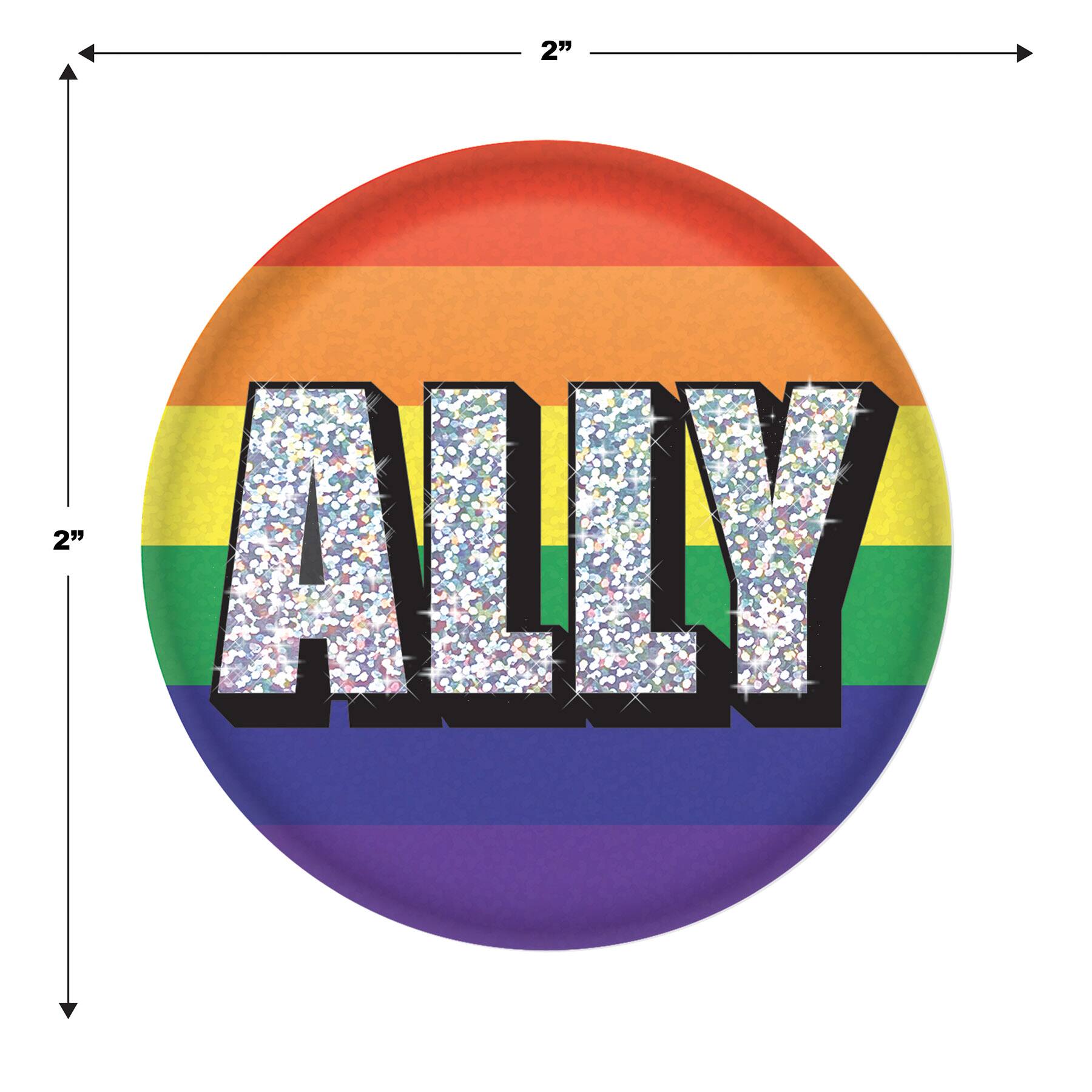 Beistle 2" Pride Ally Buttons, 6ct.