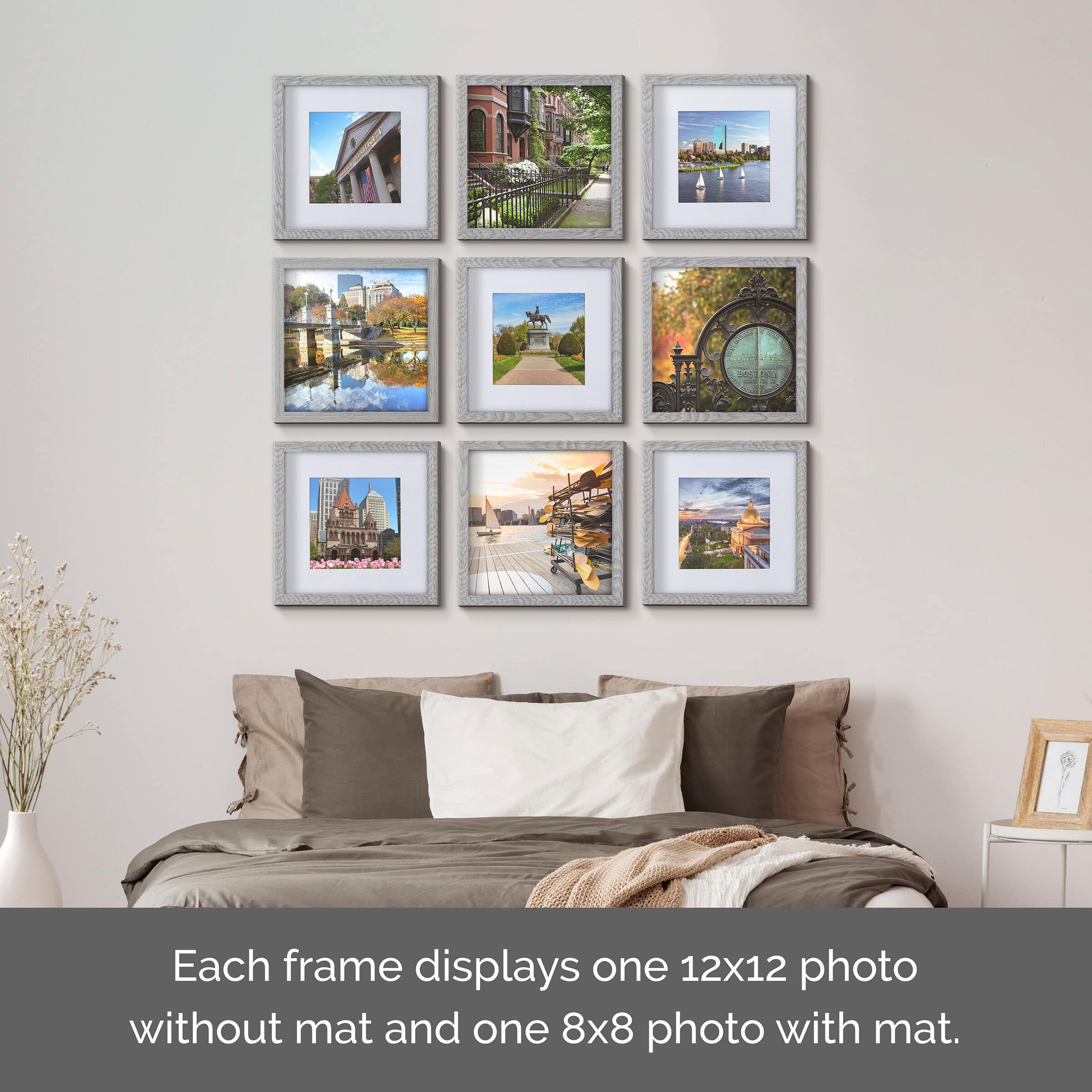 Melannco 9 Pack 8" x 8" Frame with Mat