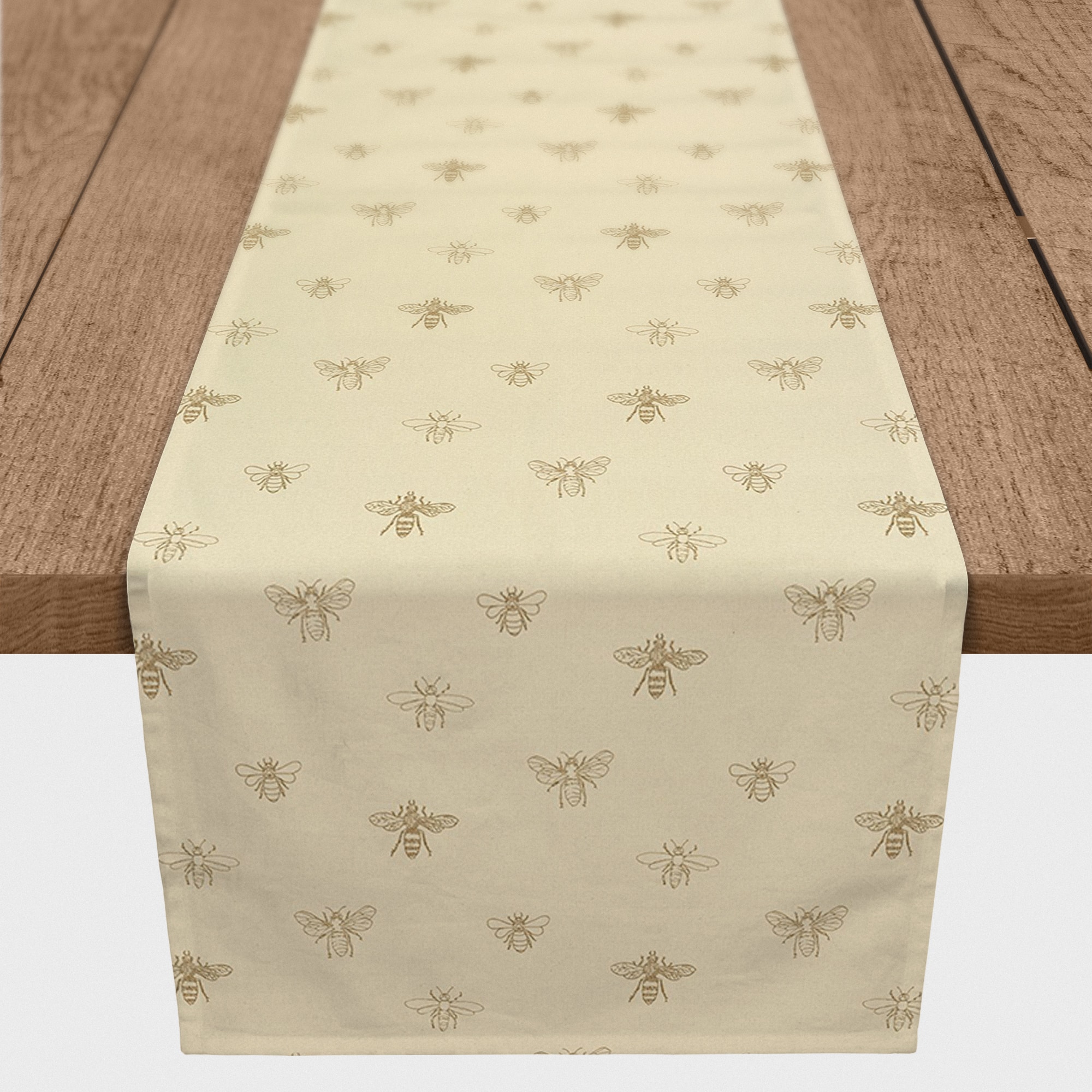 Delicate Bee Pattern Cotton Twill Runner