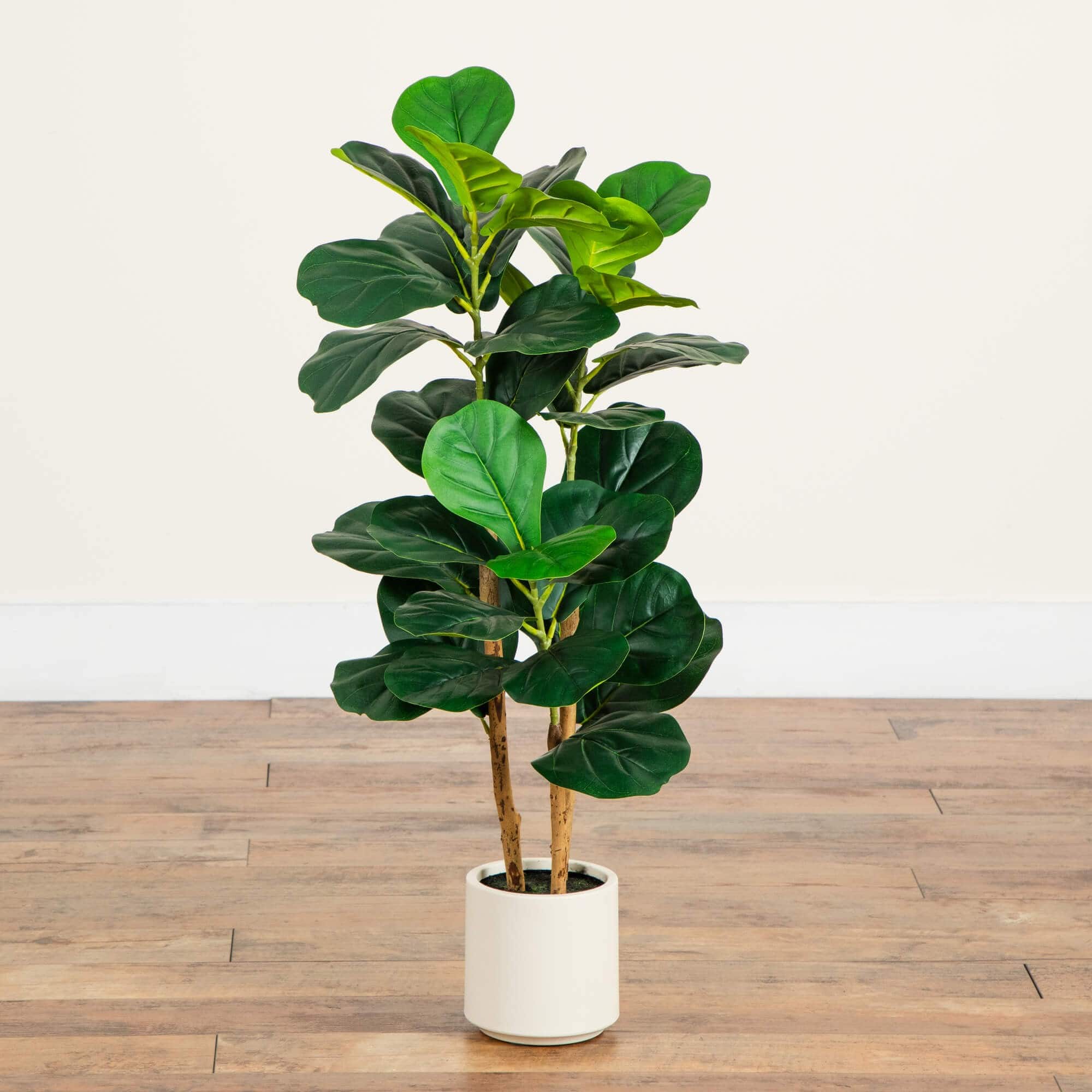 3ft. Artificial Fiddle Leaf Tree in Decorative White Planter