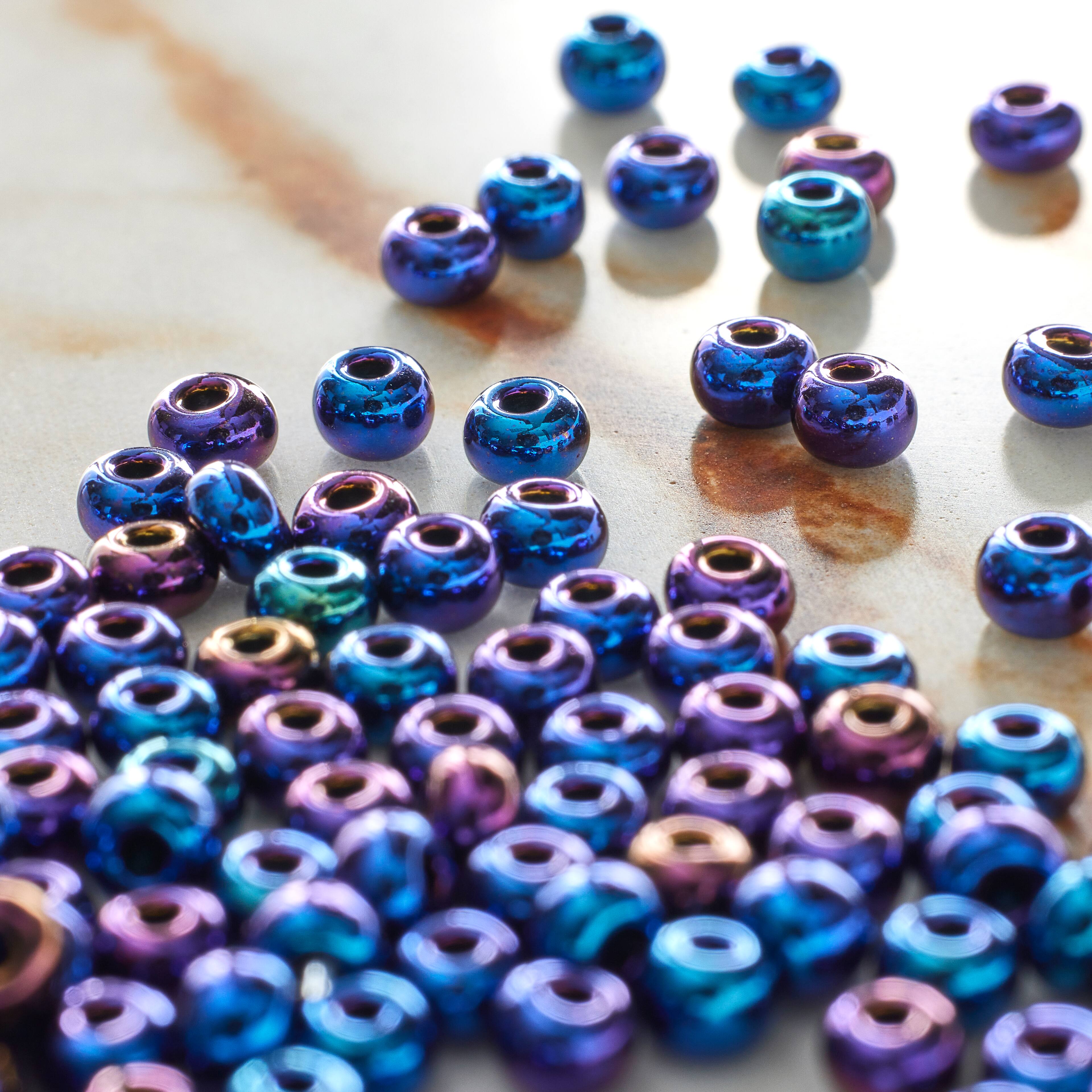 John Bead Metallic Czech Glass Seed Beads, 6/0