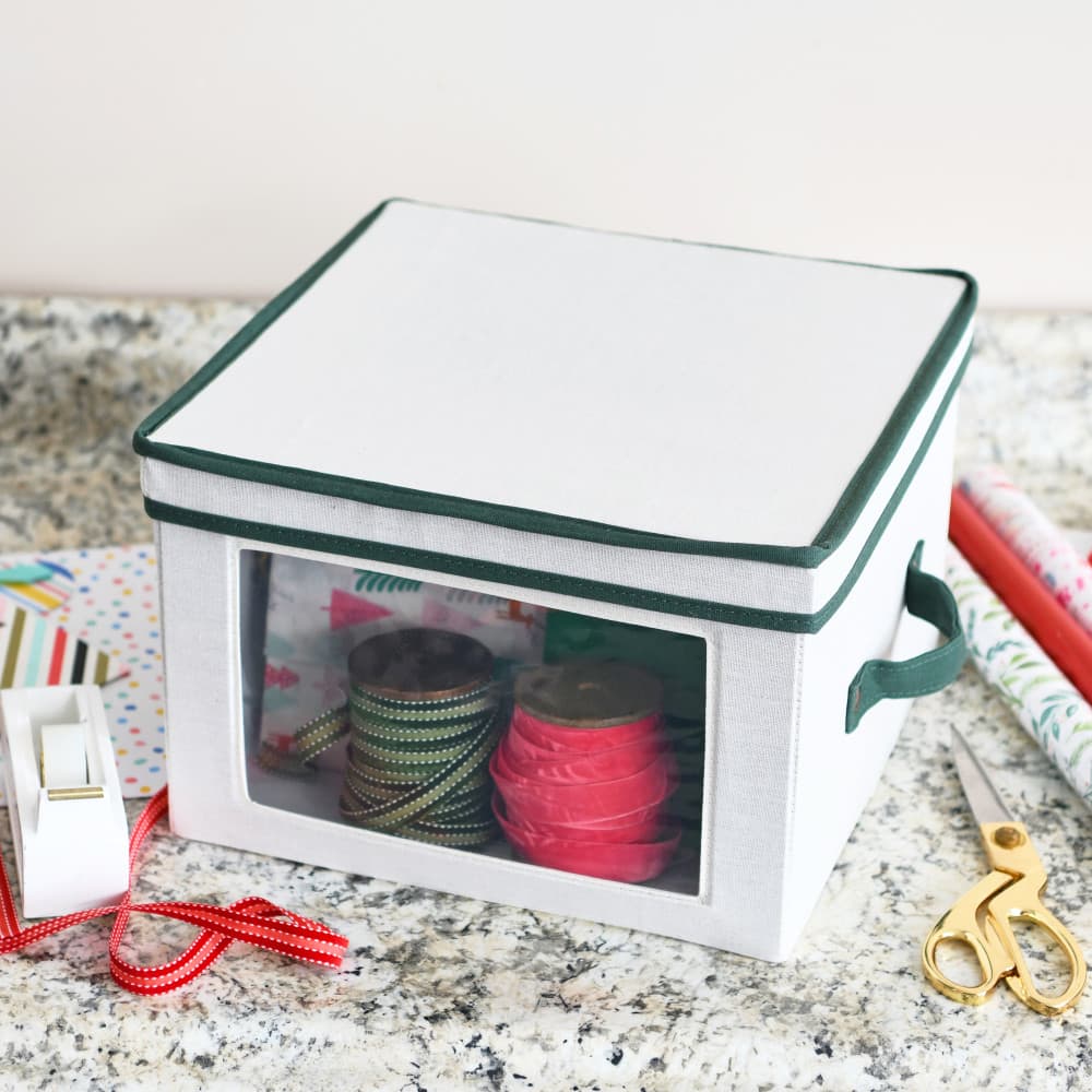 Household Essentials Holiday Green Tree Storage Box
