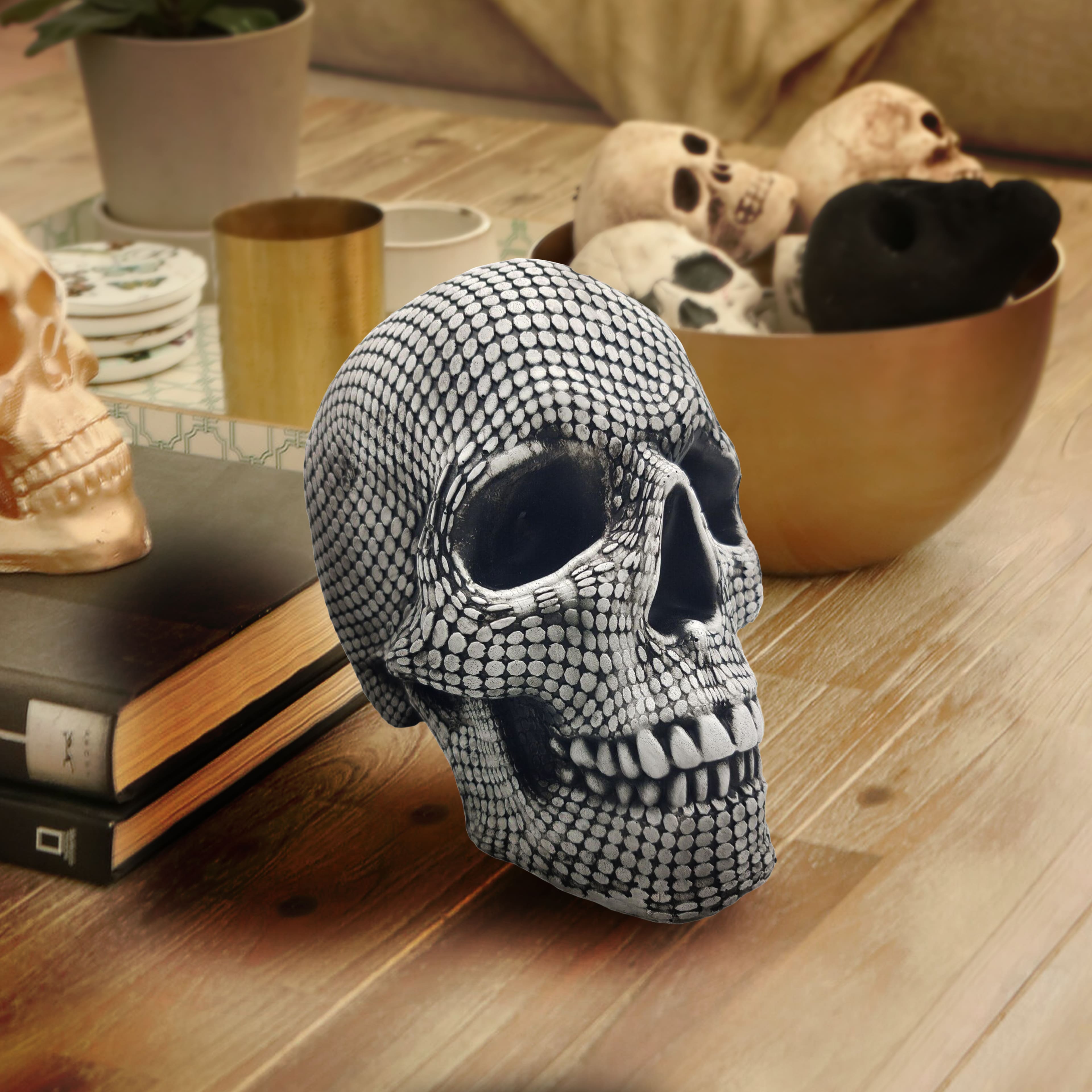 6.5" Checker Skull Tabletop Décor by Ashland®