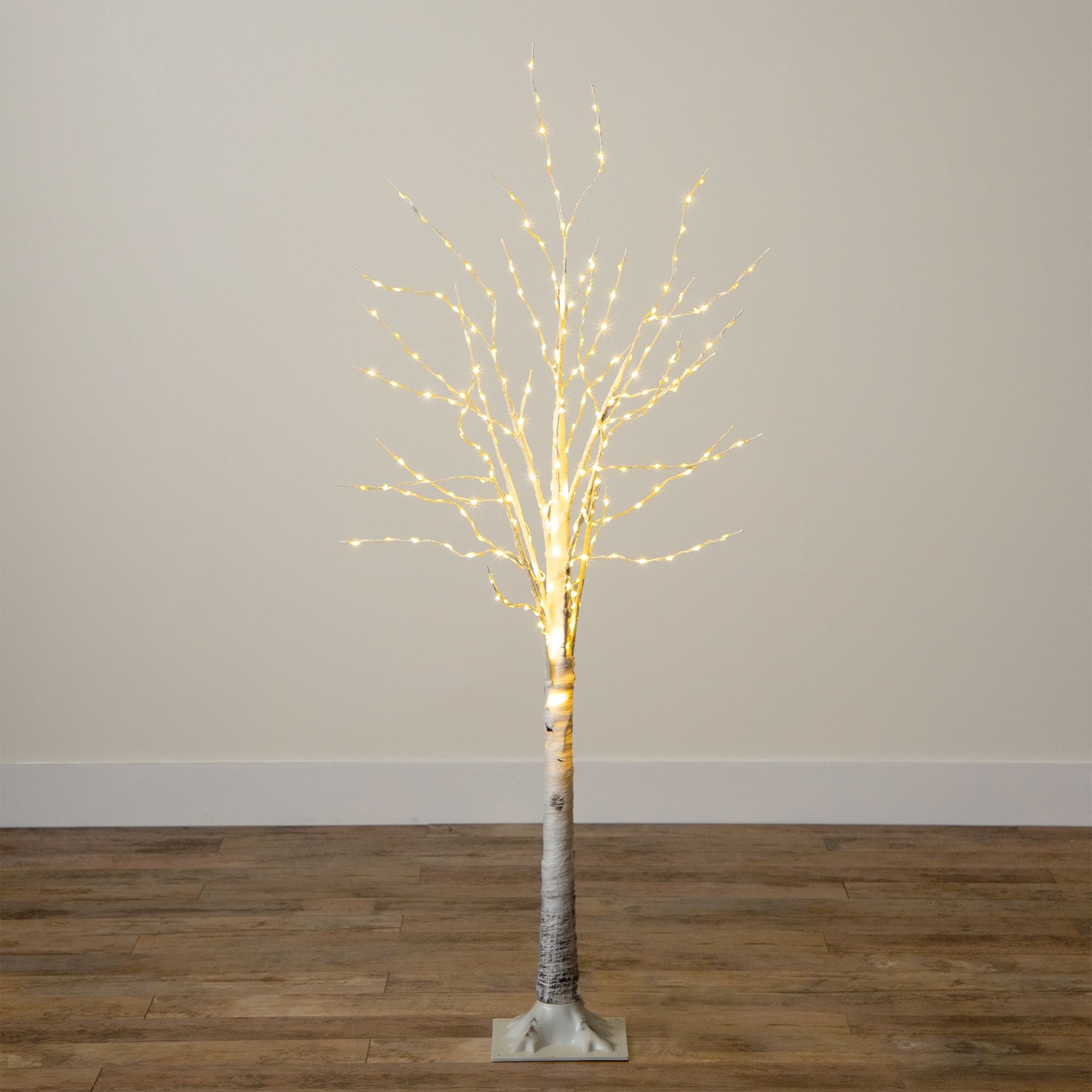 5ft. Pre-Lit White Birch Artificial Christmas Tree, Warm White LED Lights