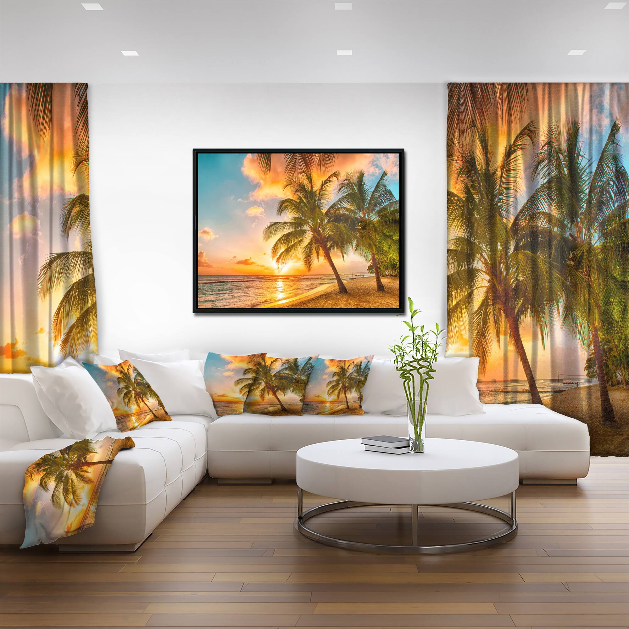 Designart - Barbados Landscape - Photography Canvas Art Print in Black Frame