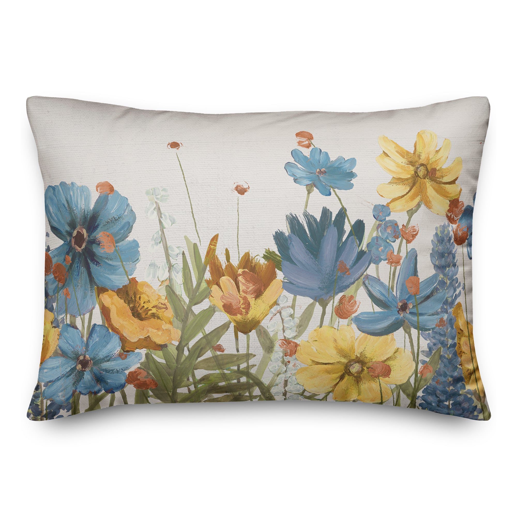 Field Of Happy Flowers 20" x 14" Throw Pillow