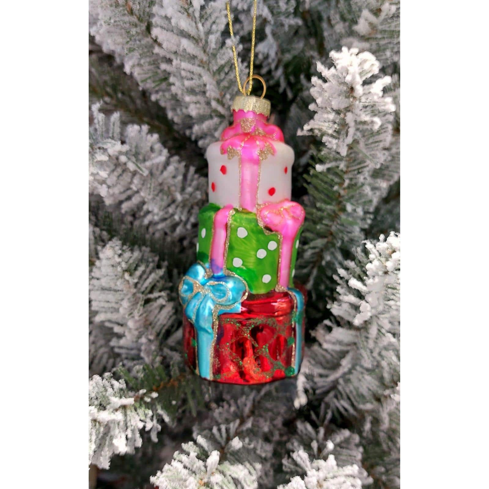 Wizardi 12" Christmas Gifts Glass Ornament