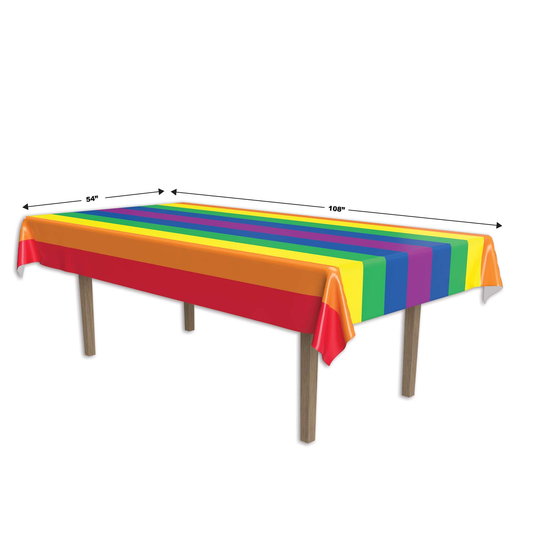 Beistle 54" x 108" Rainbow Plastic Table cover