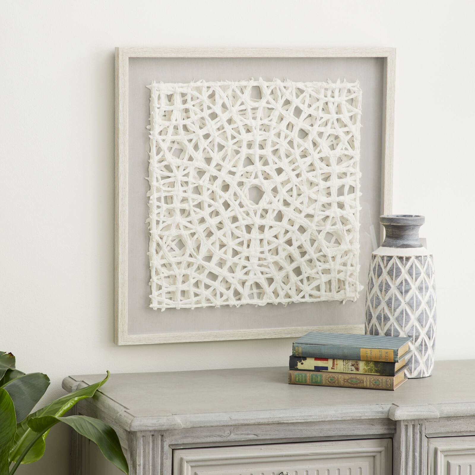 Gold Wood Natural Shadow Box Art, 24" x 24" x 1"