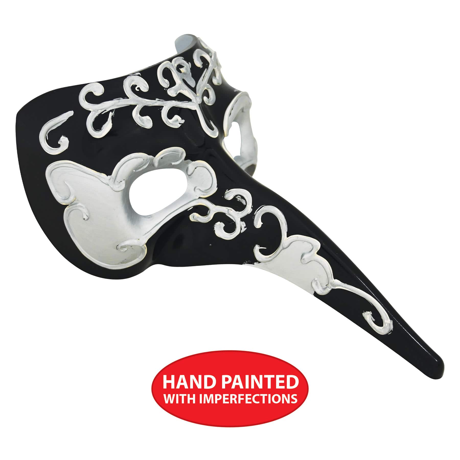Beistle Black & Silver Long Nose Mask
