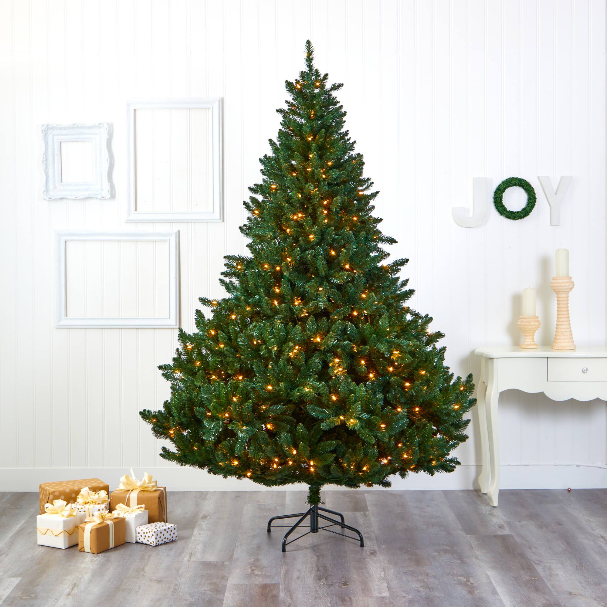8ft. Pre-Lit Northern Rocky Spruce Artificial Christmas Tree, Clear LED Lights