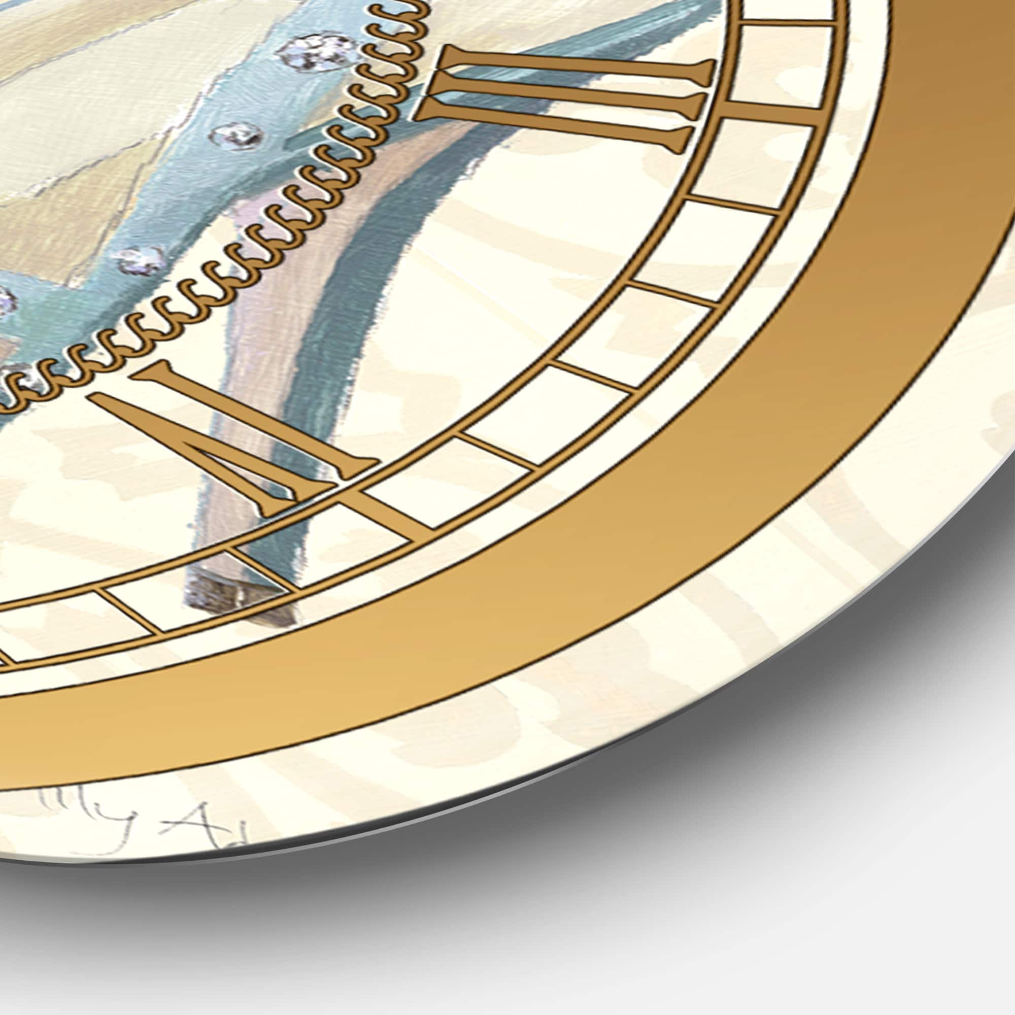 Designart 'Glam Cosmetics Blue Shoes Glam Wall Clock