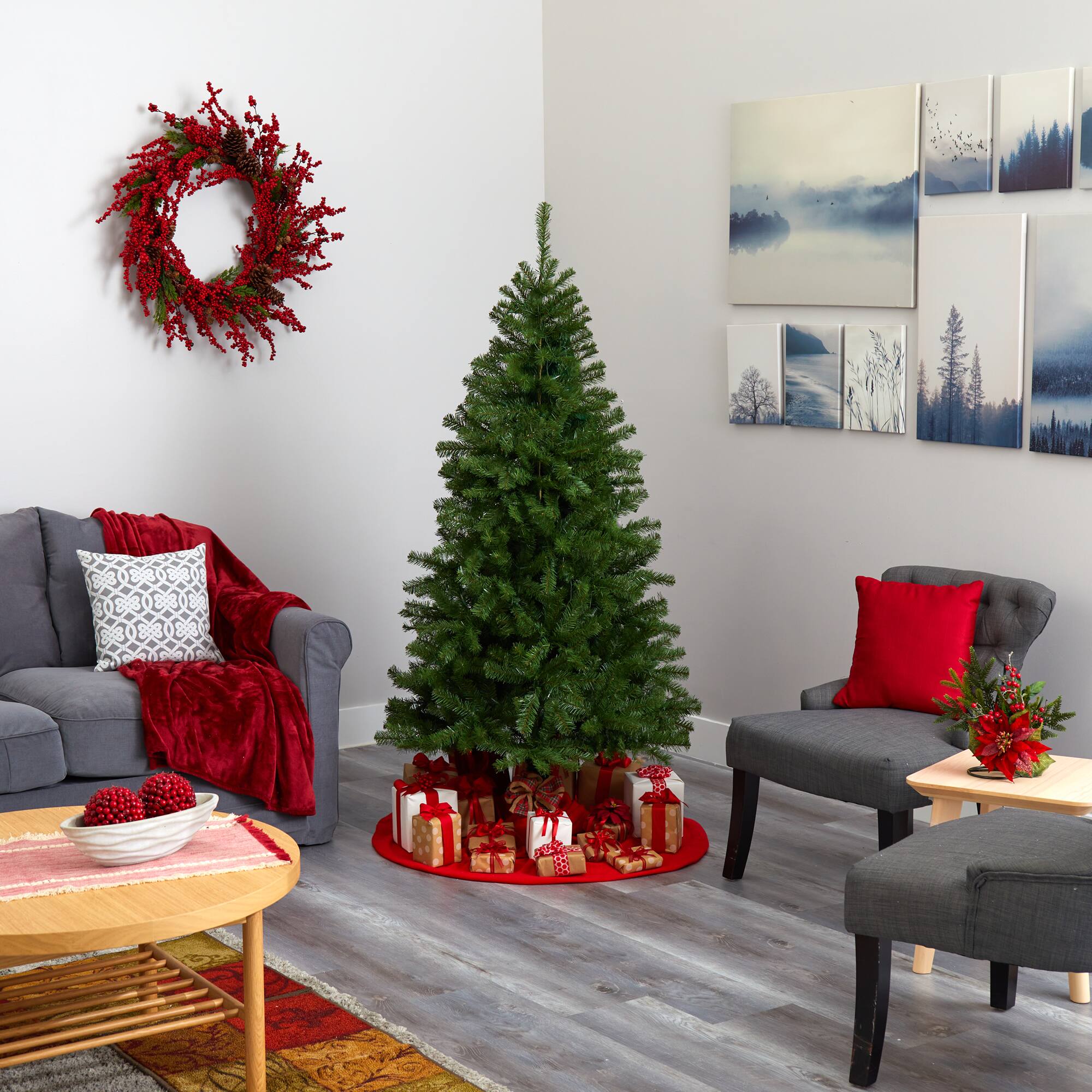 6ft. Pre-Lit Springfield Artificial Christmas Tree, Clear LED Lights