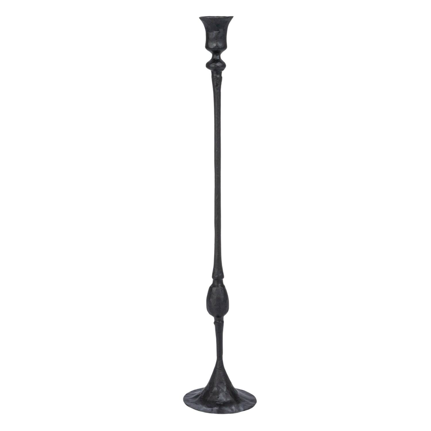 Hello Honey® Black Decorative Hand-Forged Metal Taper Candle Holder