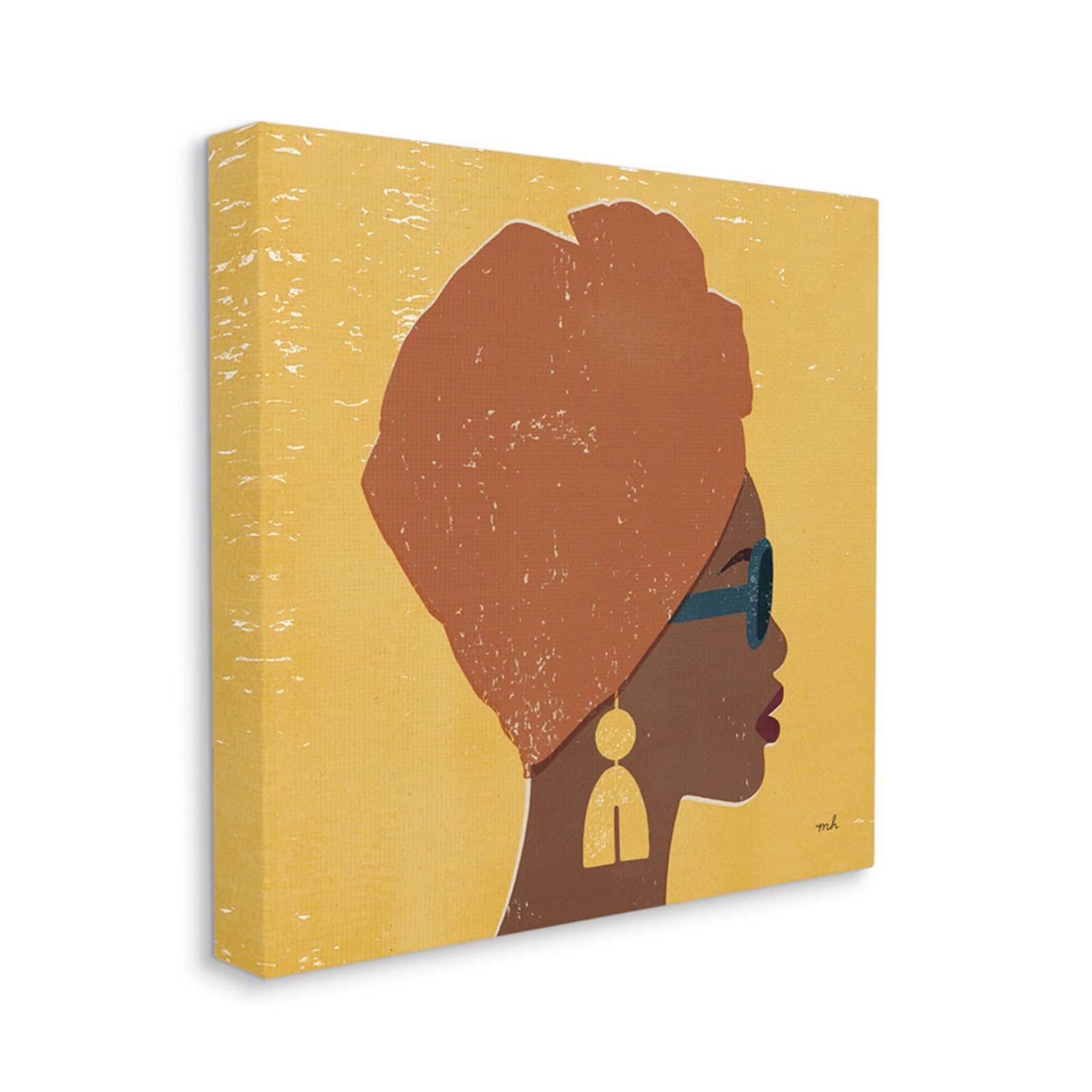 Stupell Industries Female Couture Head Wrap Glam Fashion Canvas Wall Art