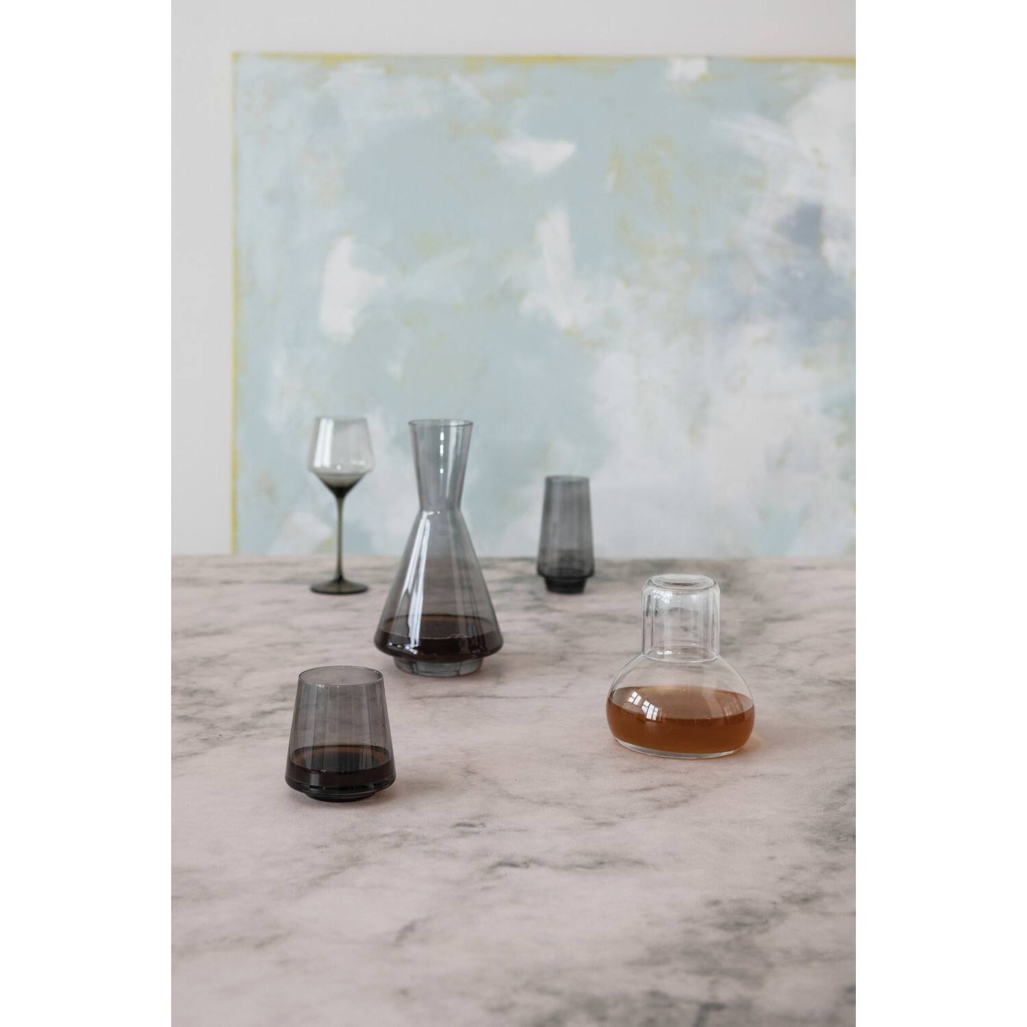 Hello Honey® 12oz. Smokey Gray Stemless Wine Glasses, 6ct.