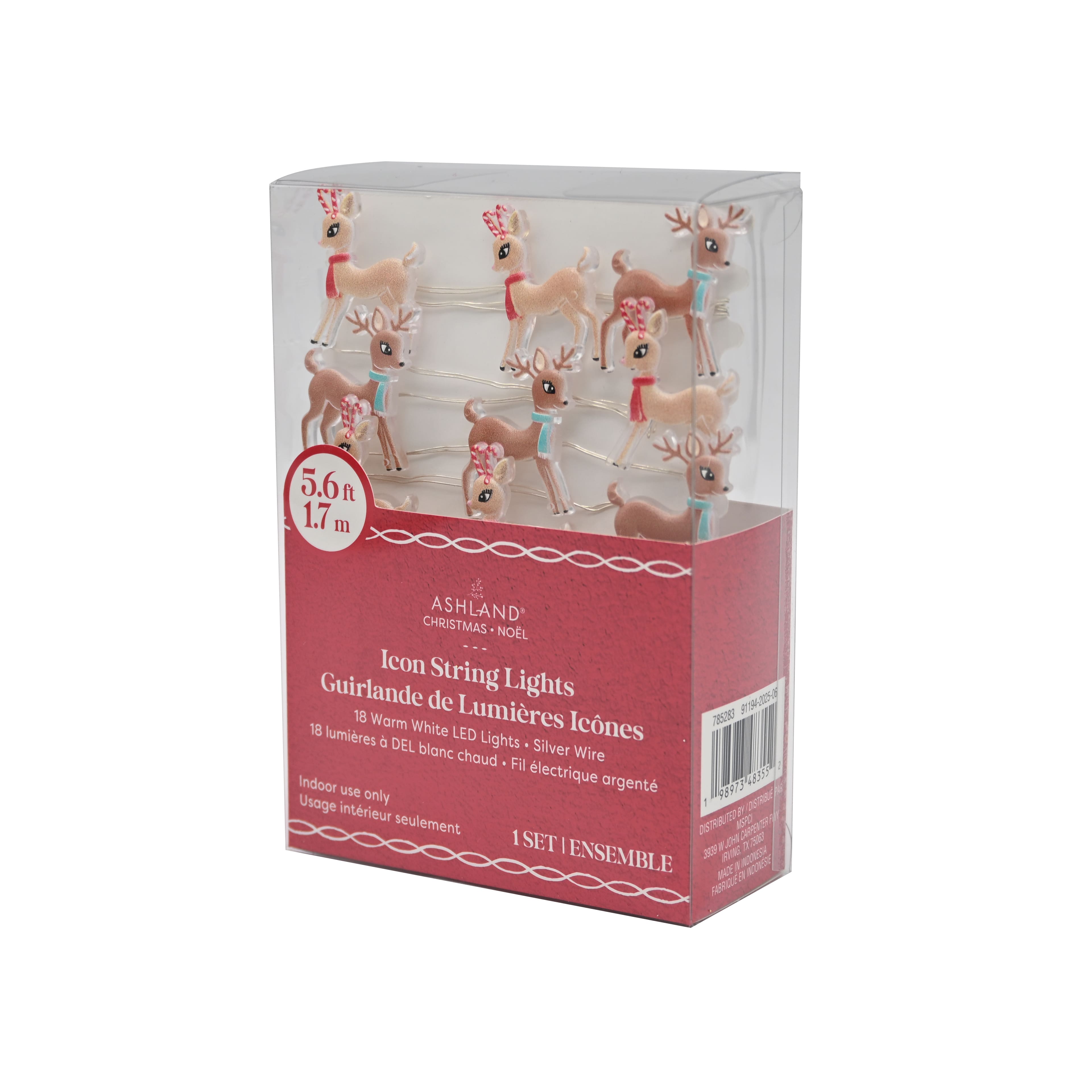 18ct. Warm White LED Reindeer String Lights on Silver Wire by Ashland®