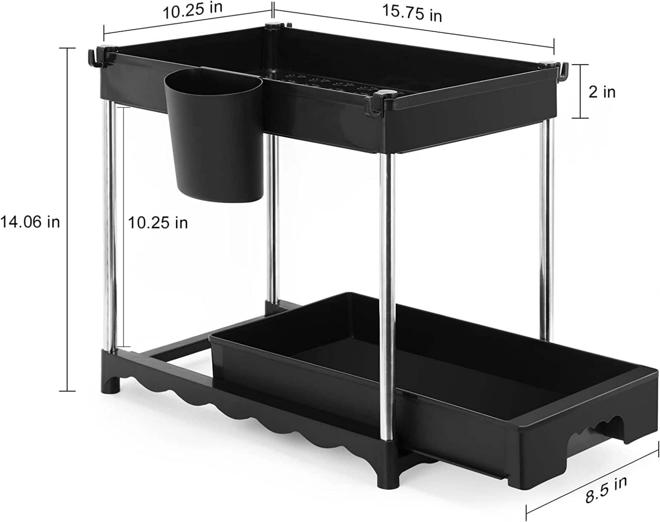 NEX™ 16" 2-Tier Under Sink Organizer with Sliding Drawer