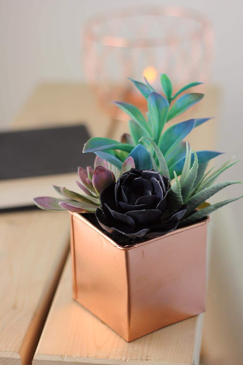 7" Artificial Mixed Succulent Arrangement in Square Pot