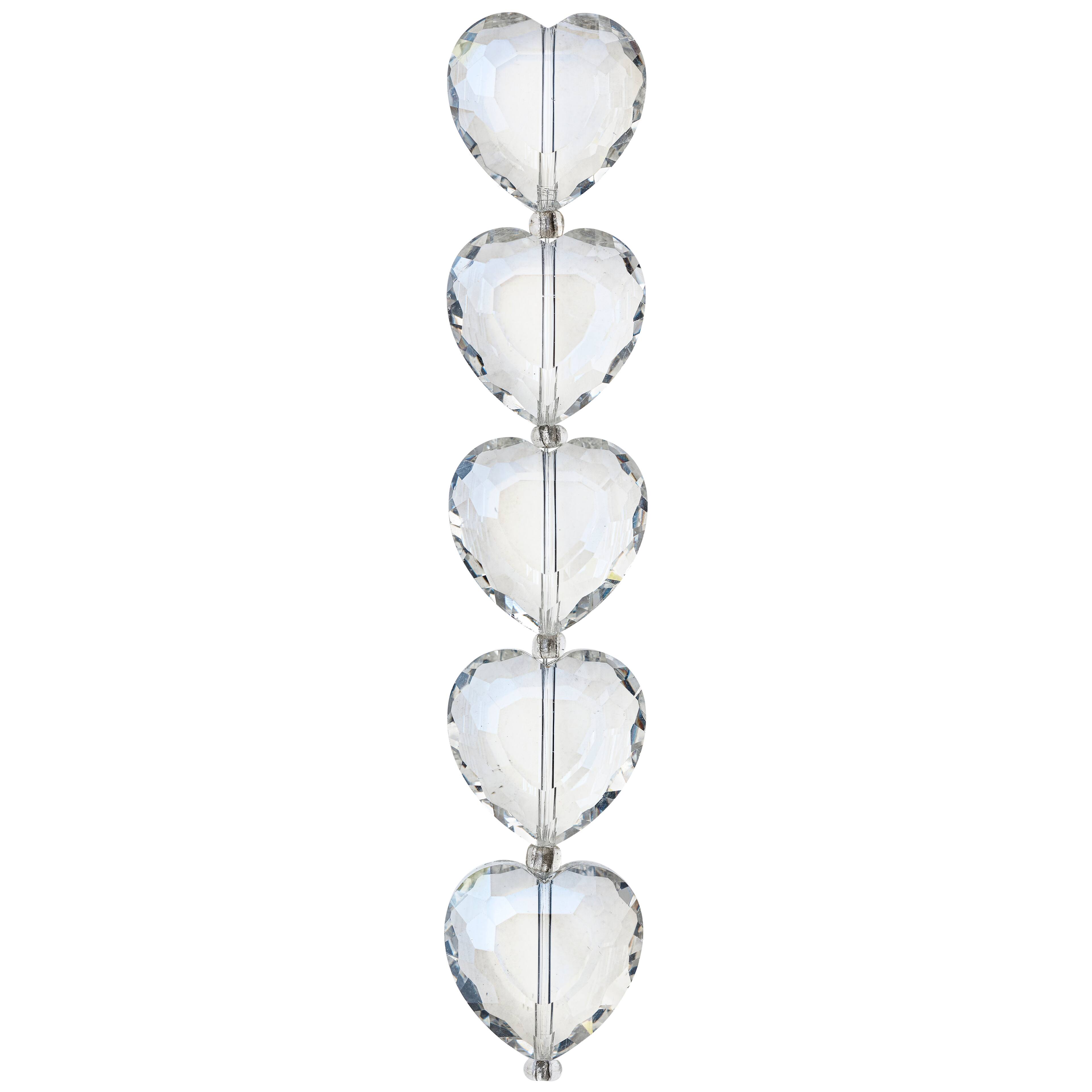 12 Pack: Crystal Heart Glass Beads, 22mm by Bead Landing™