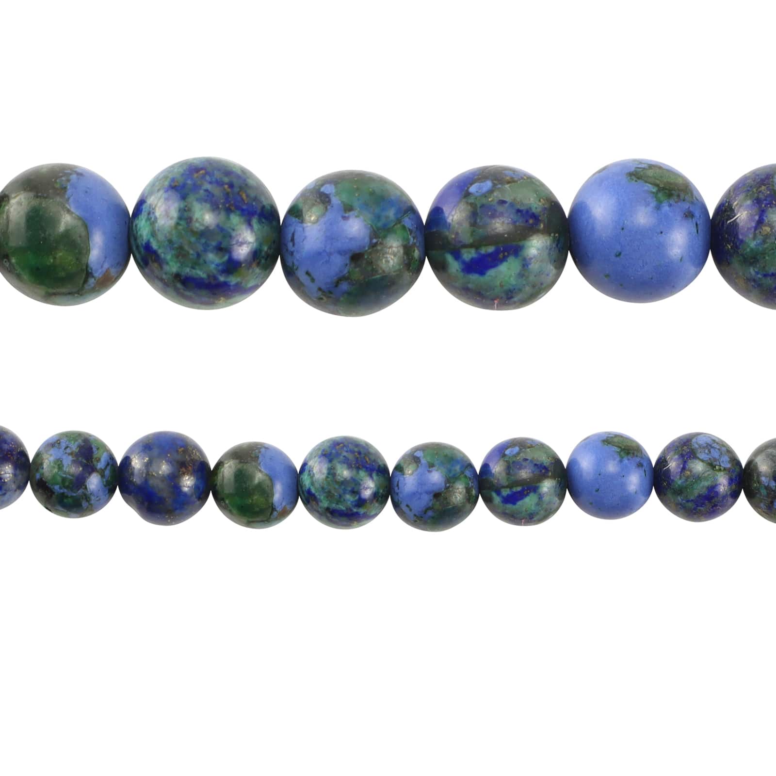 12 Pack: Green & Blue Chryscolla Round Beads, 8mm by Bead Landing®