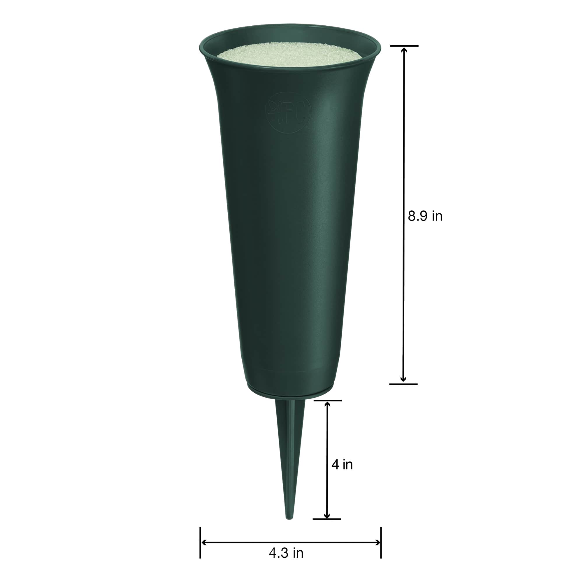 12 Pack: FloraCraft® Eternity™ Green Plastic Cemetery Vase with FloraFōM® Insert