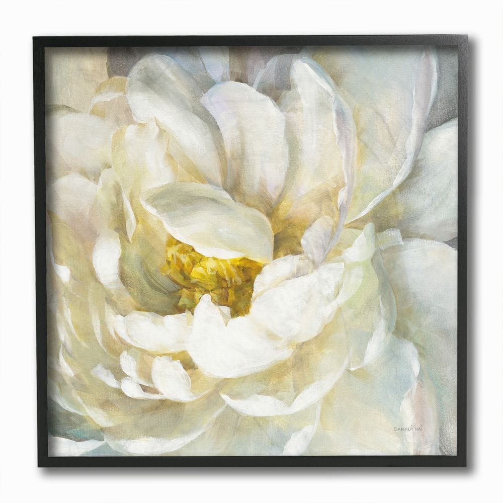 Stupell Industries Close-Up Petals Black Framed Print