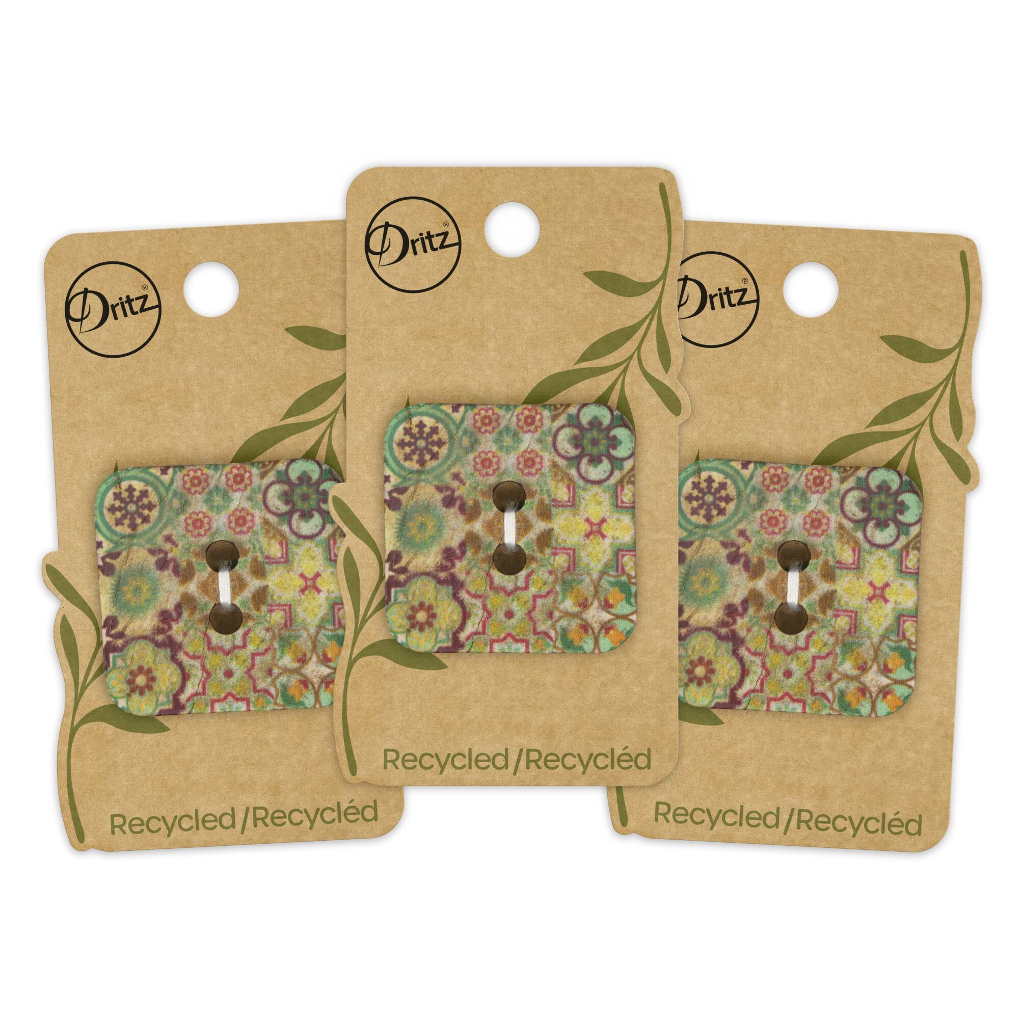 Dritz® 35mm Medium Green Sustainable Coconut Square Button, 3ct.