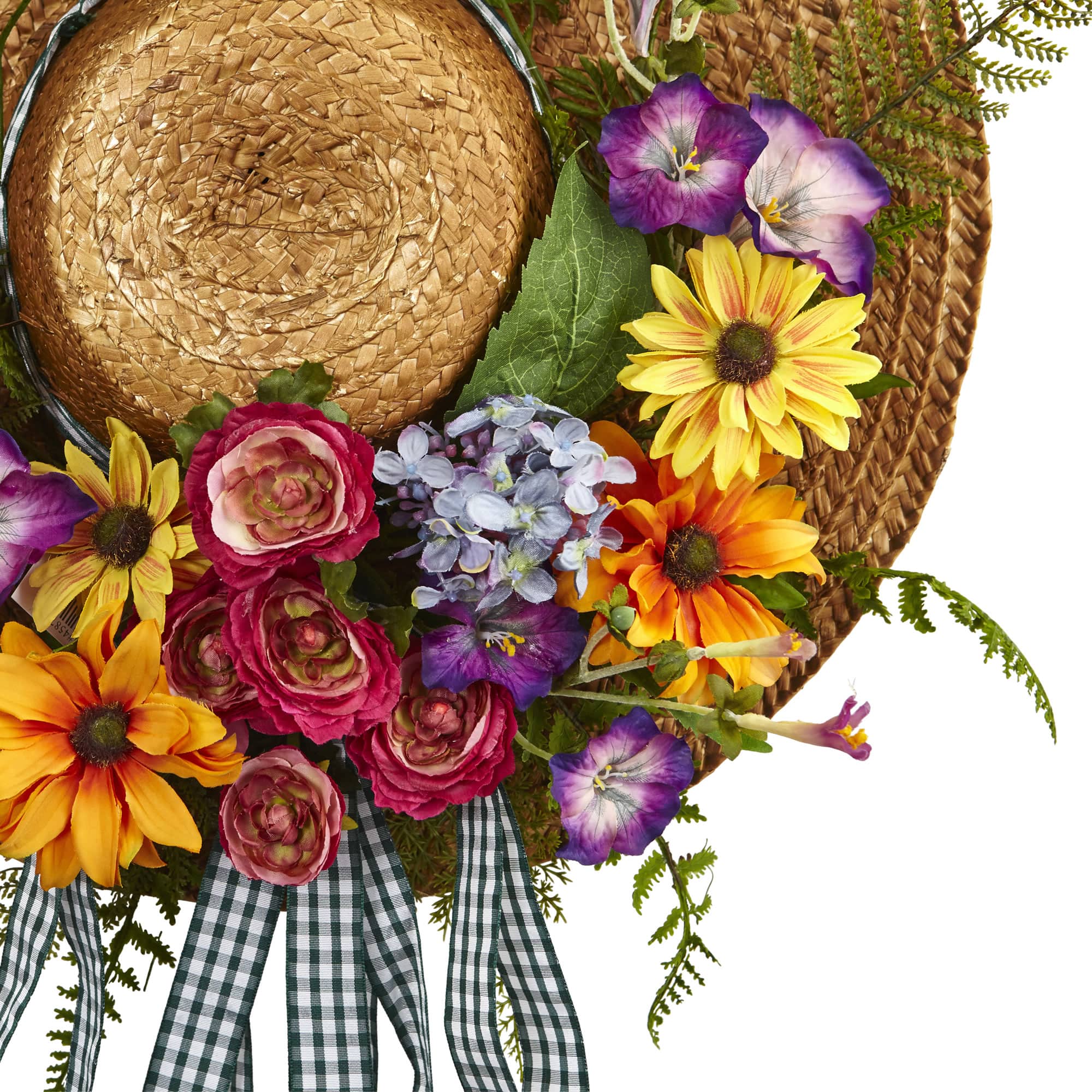 18" Mixed Flower Hat Wreath