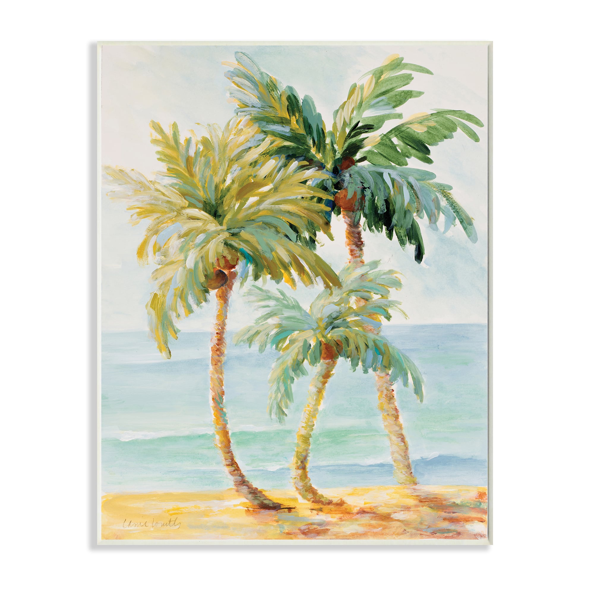 Stupell Industries Tropical Palm Trees on Coastal Beach Wall Plaque