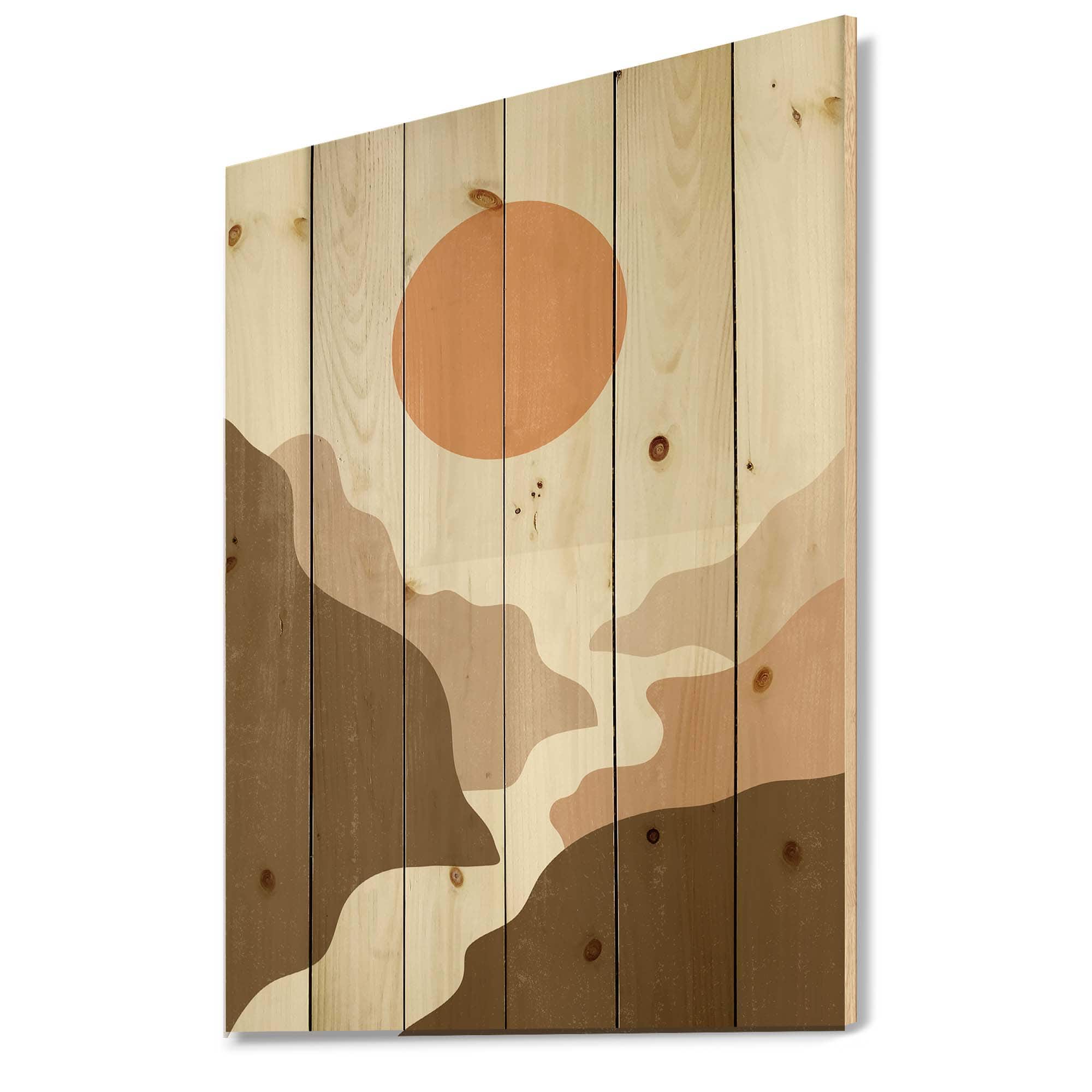 Designart - Lanscape With Full Moon In Terracotta Tones