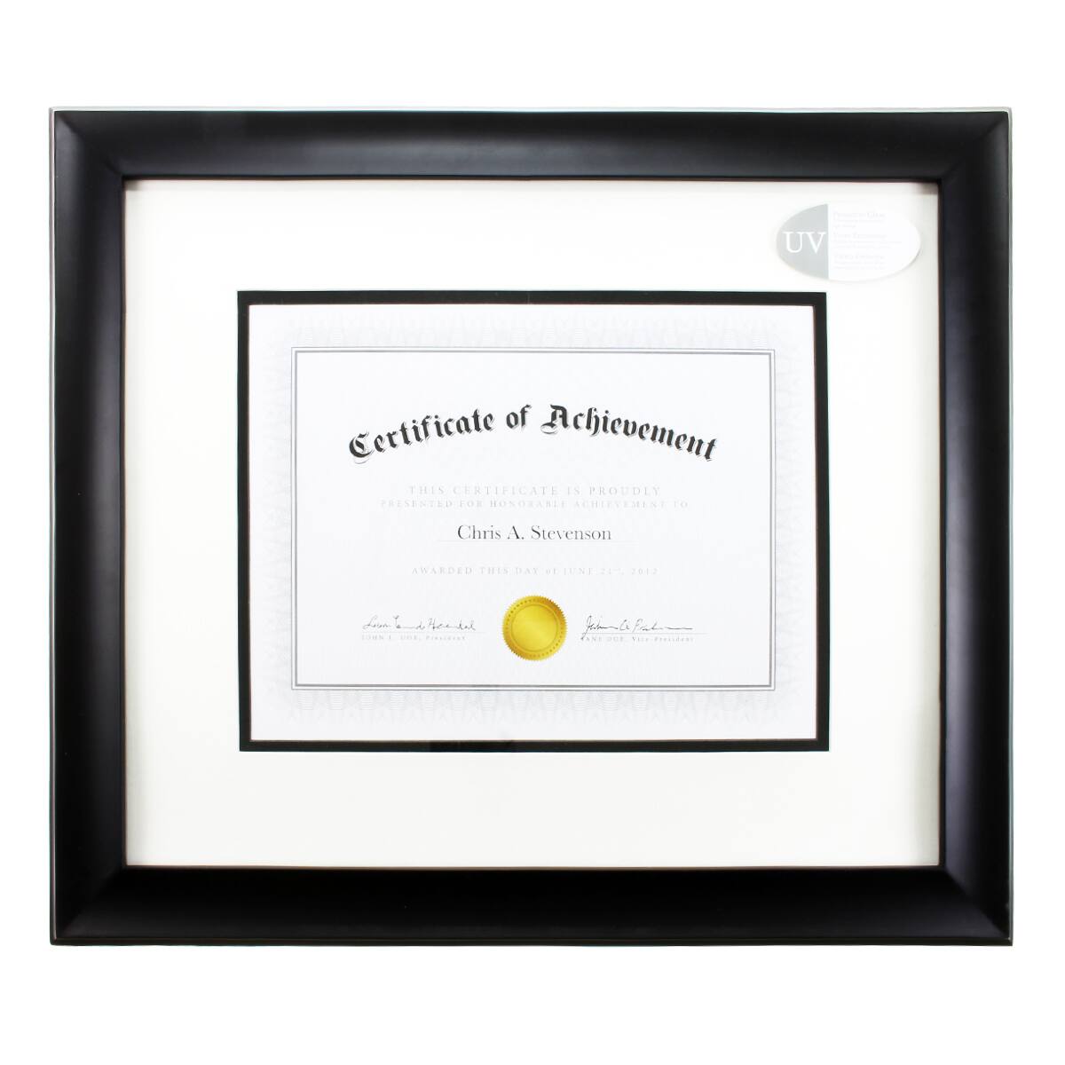 8.5" x 11" Black Document Frame with Double Mat by Studio Décor®
