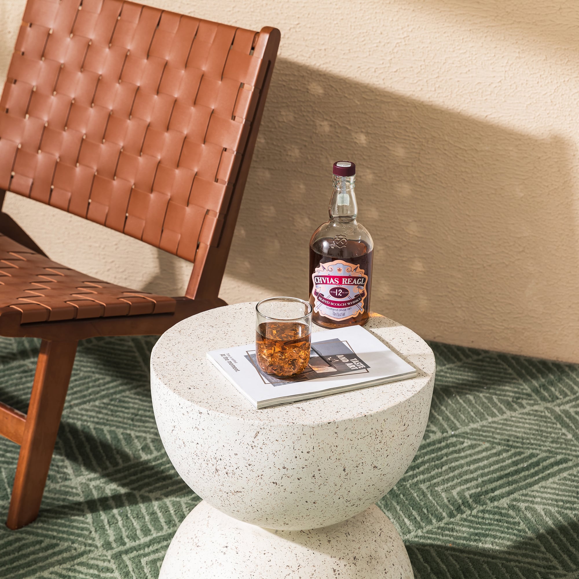 Glitzhome® 18" Multi-Functional Terrazzo Garden Stool