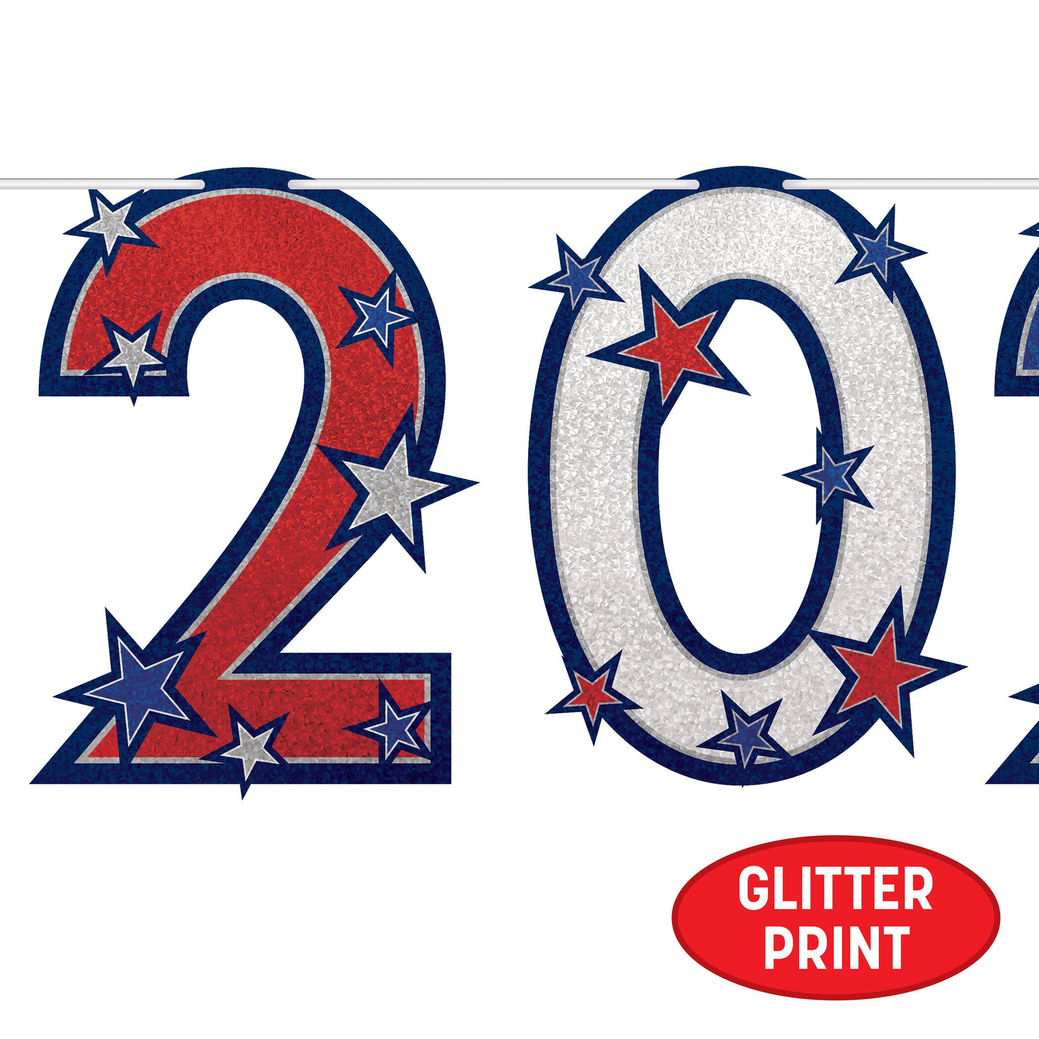 Beistle 5ft. Red, White & Blue 2026 Glittered Streamer