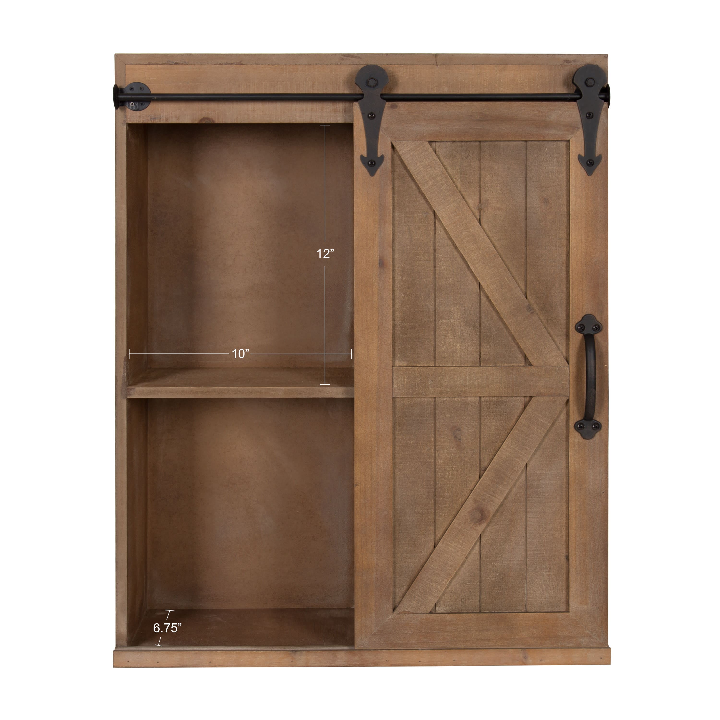 Kate and Laurel Cates Wood Sliding Barn Door Wall Storage Cabinet