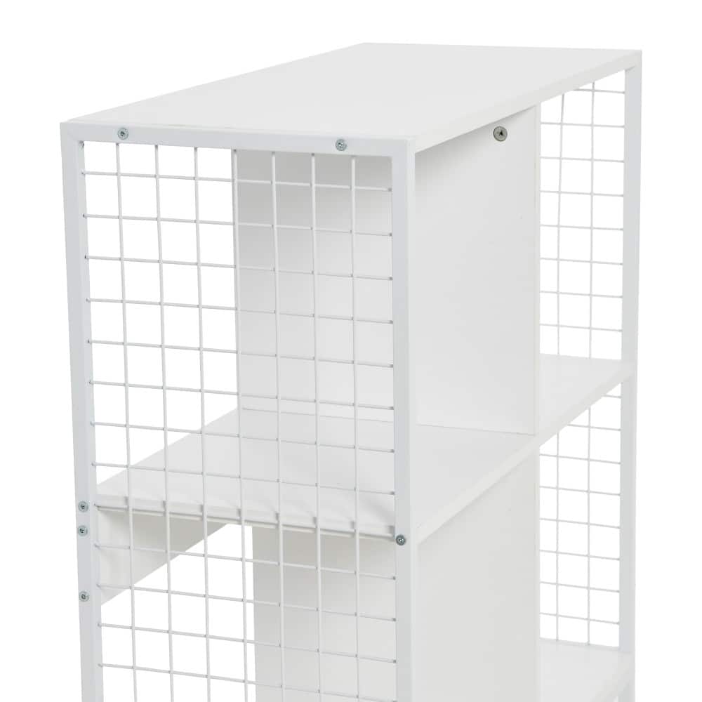 Household Essentials 28" 4-Compartment Trellis Storage Bookshelf