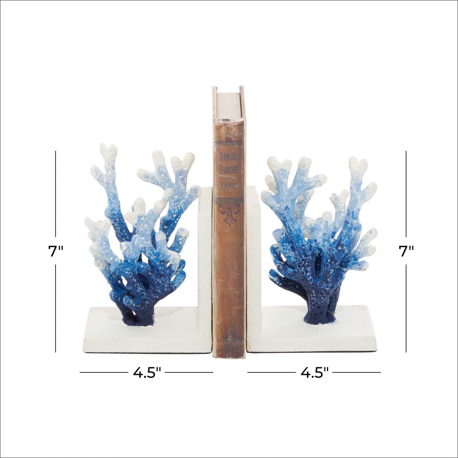 7" Coral Metal Bookend Set