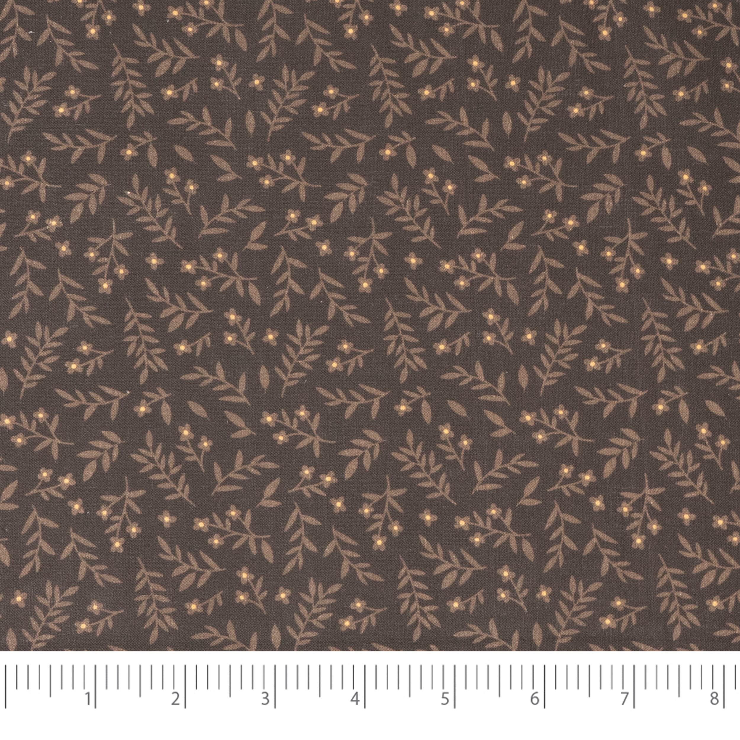 Roc-Lon 108" Packed Floral Chocolate Cotton Fabric