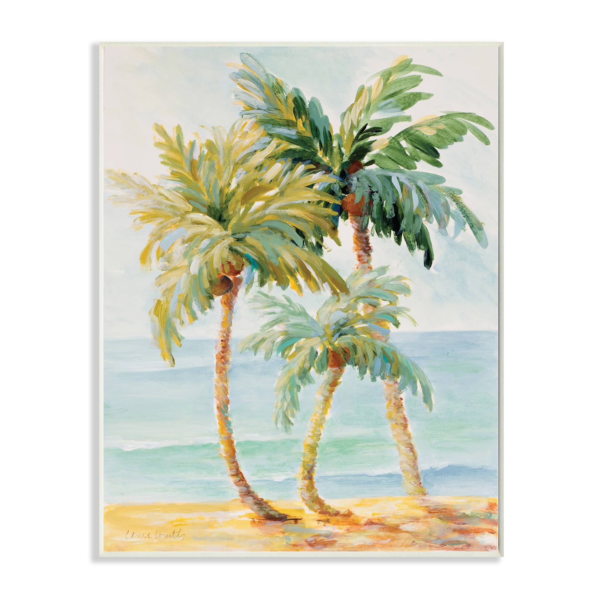 Stupell Industries Tropical Palm Trees on Coastal Beach Wall Plaque