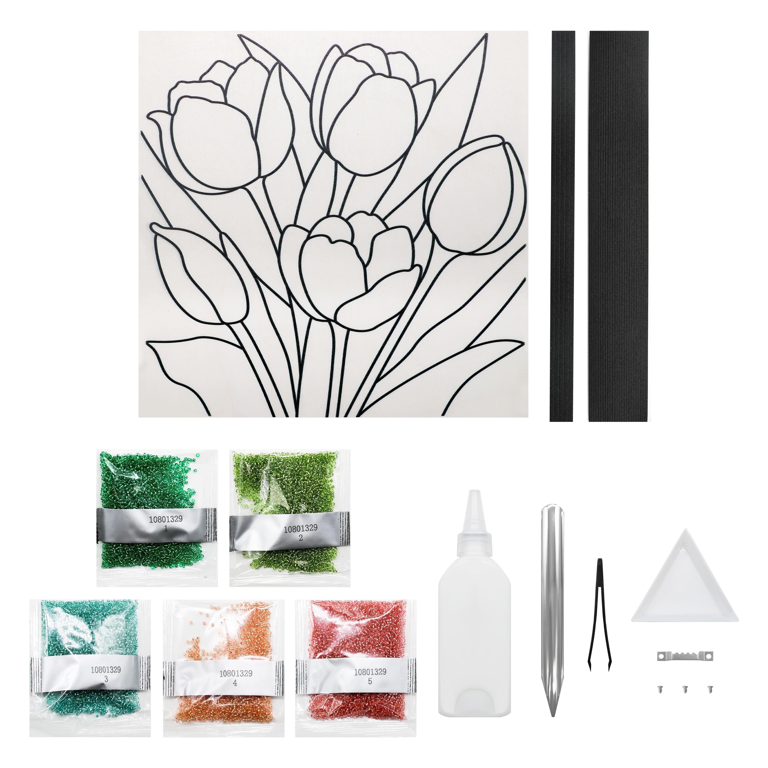 10" x 10" Tulip Bead Art Kit by Make Market
