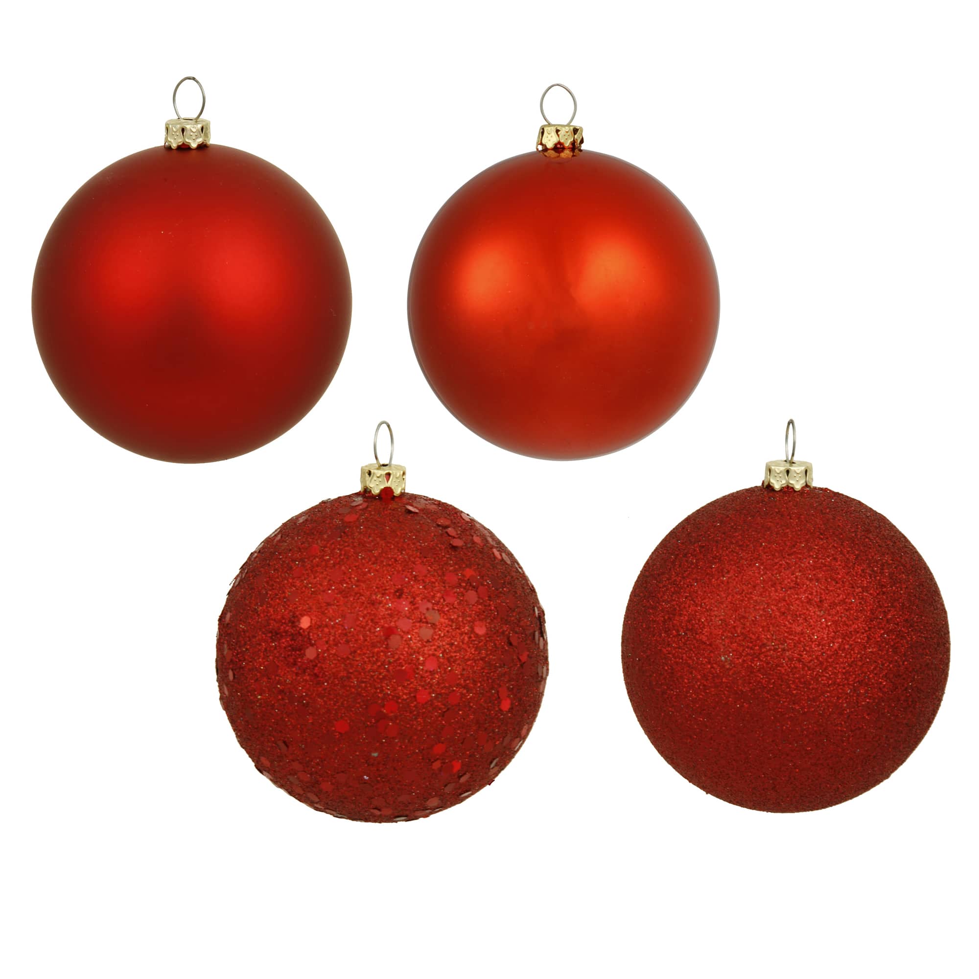 Vickerman Red 4-Finish Assortment Ball Ornaments Set