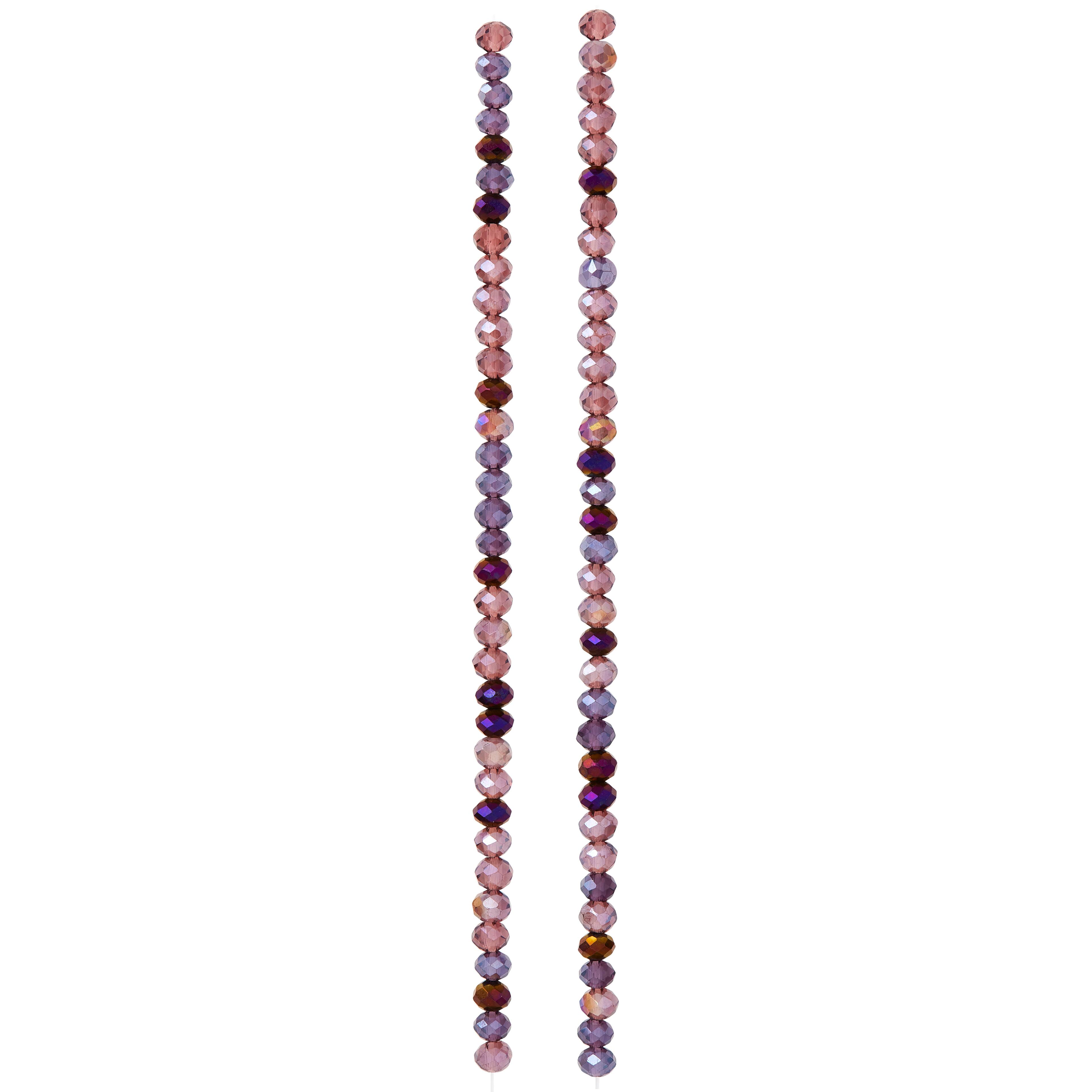 Amethyst Rondelle Glass Beads, 3mm by Bead Landing™