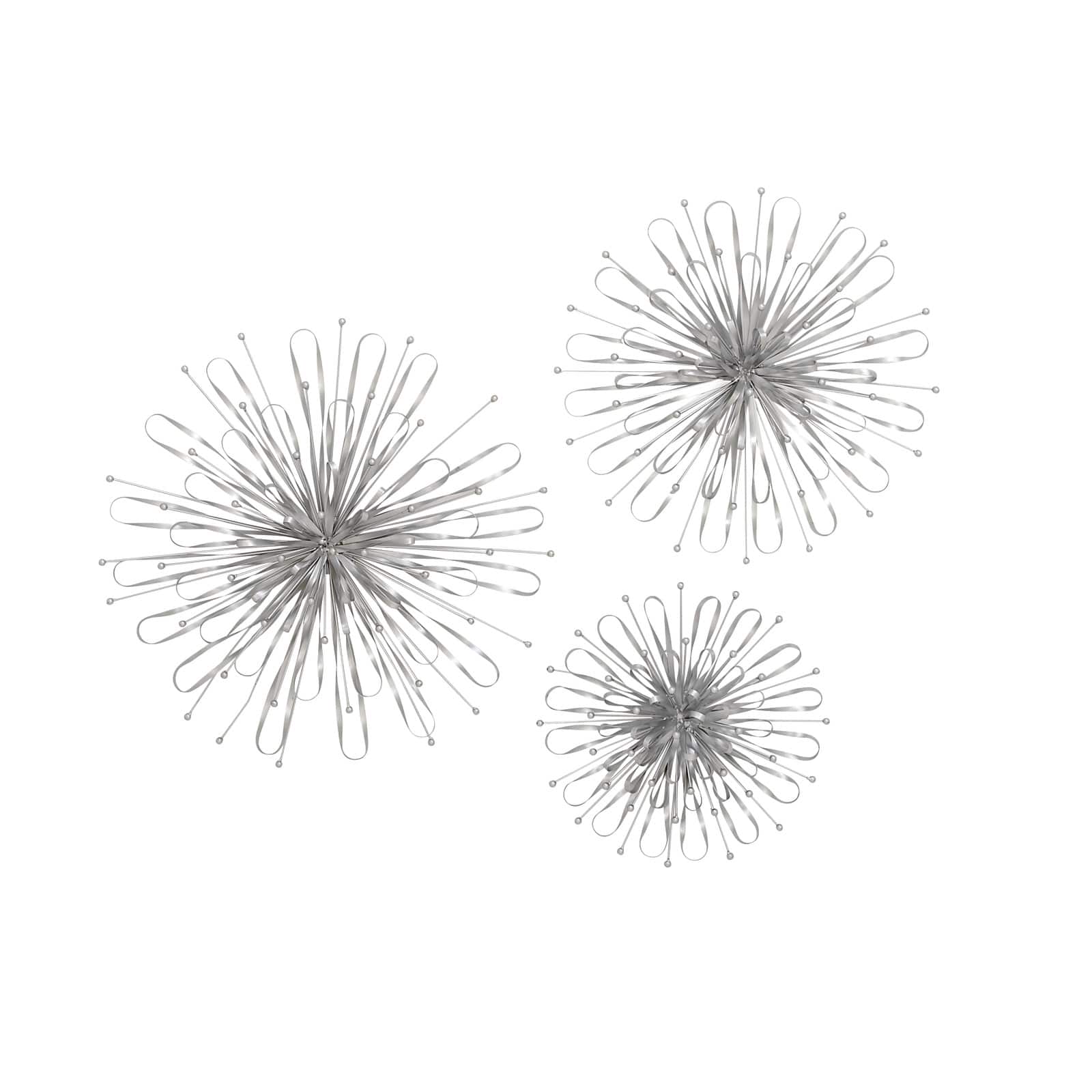 Silver Metal Contemporary Wall Décor Set
