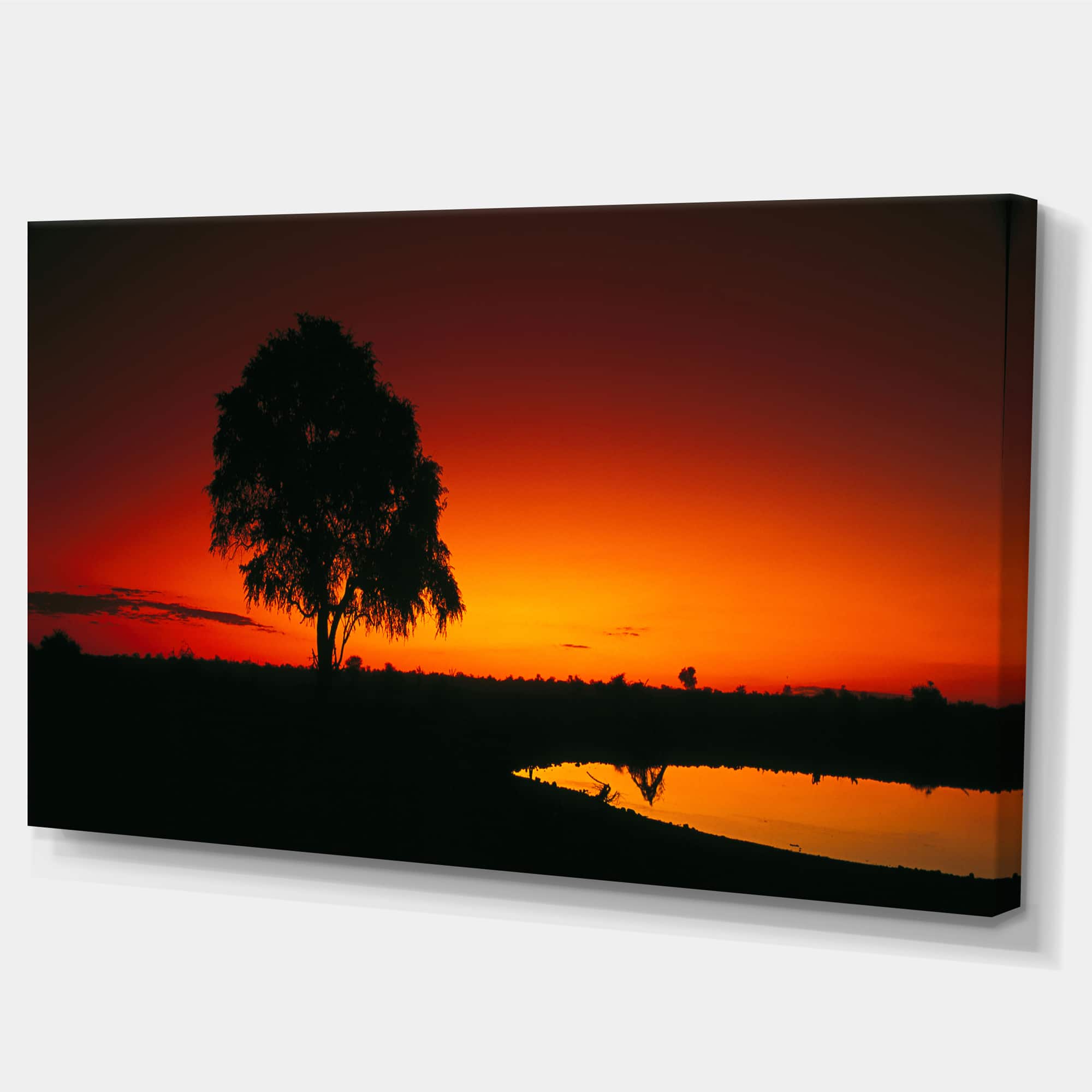 Designart - Sunset View in Tanzania - African Landscape Canvas Art Print
