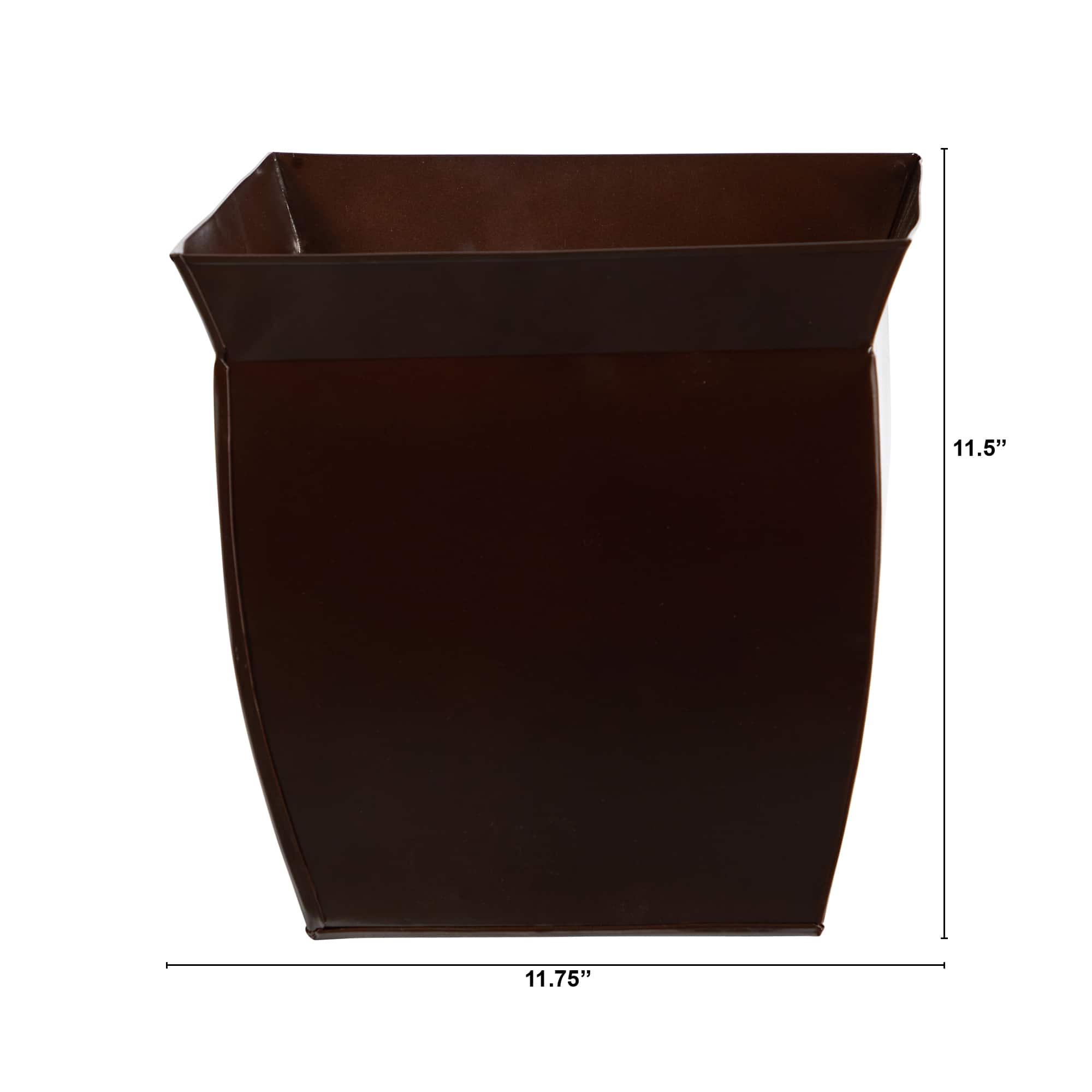11.75" Fluted Metal Square Planter