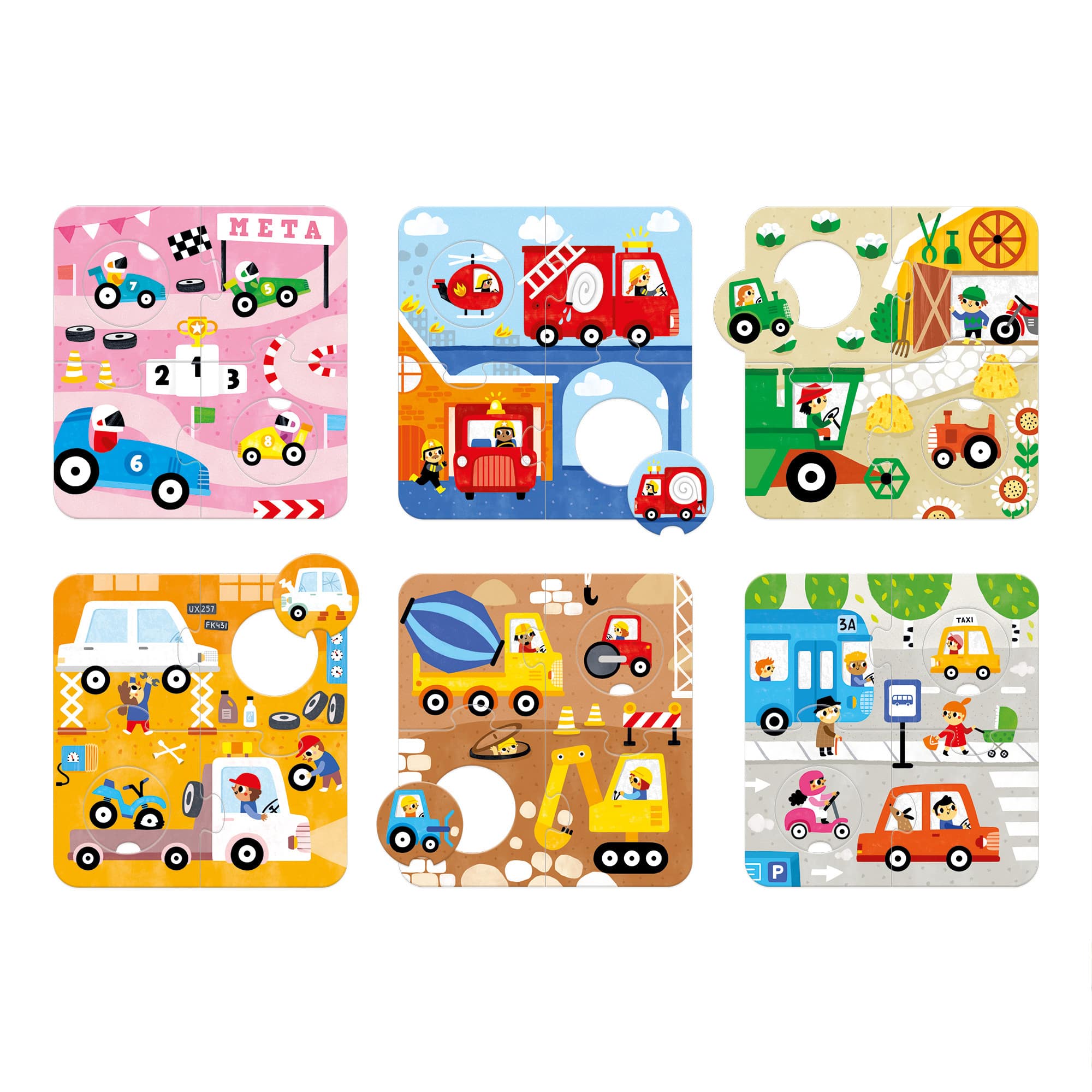 Banana Panda Match the Vehicles Puzzles Set
